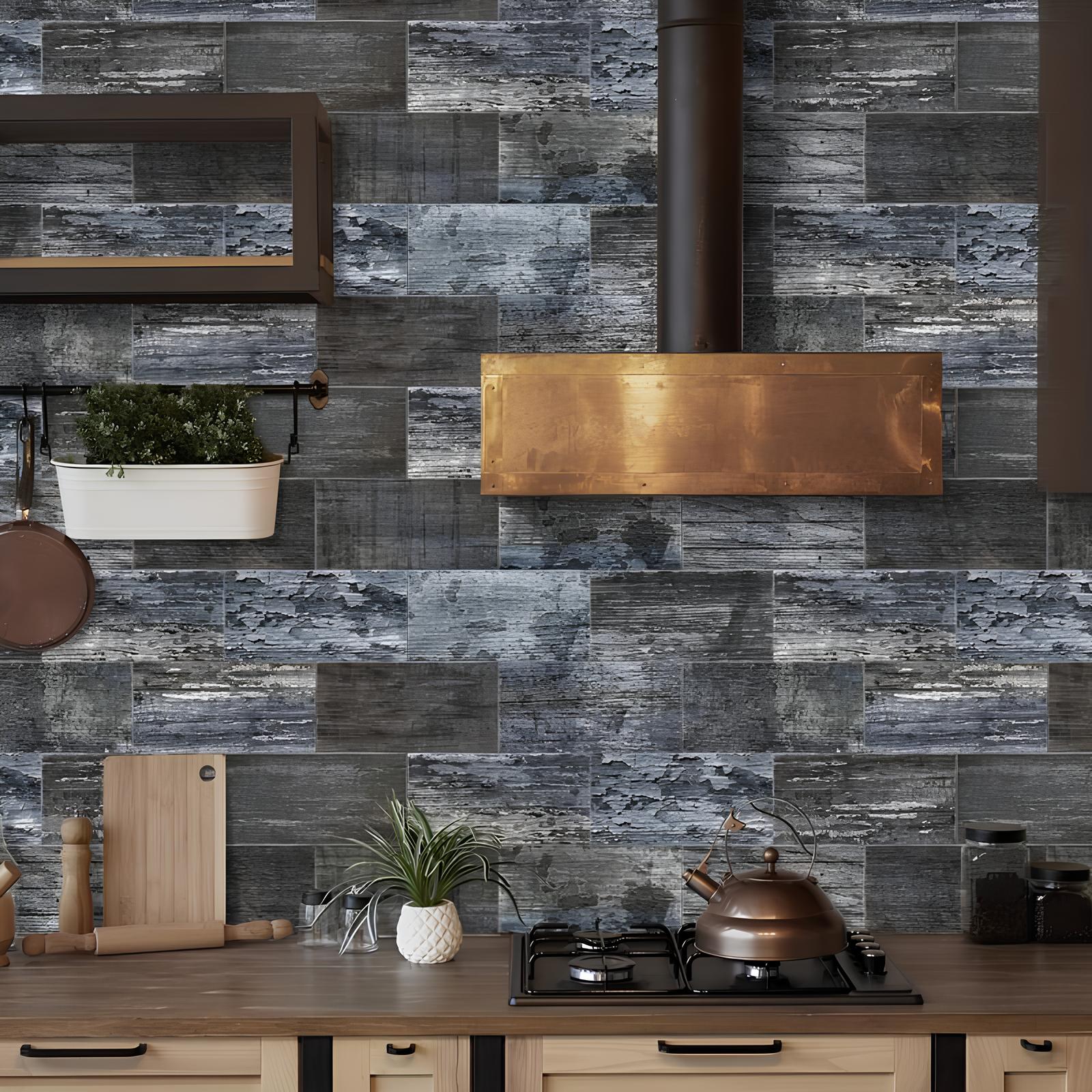 Carreaux adhésifs motif bois - UstensilesCulinaires