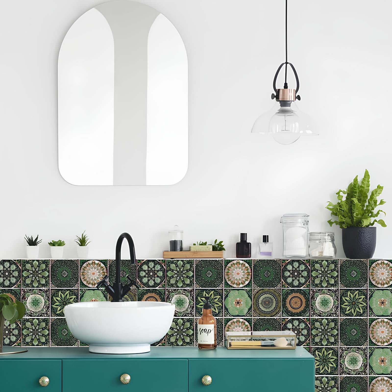 Carreaux adhésifs à motif mandala rétro - UstensilesCulinaires