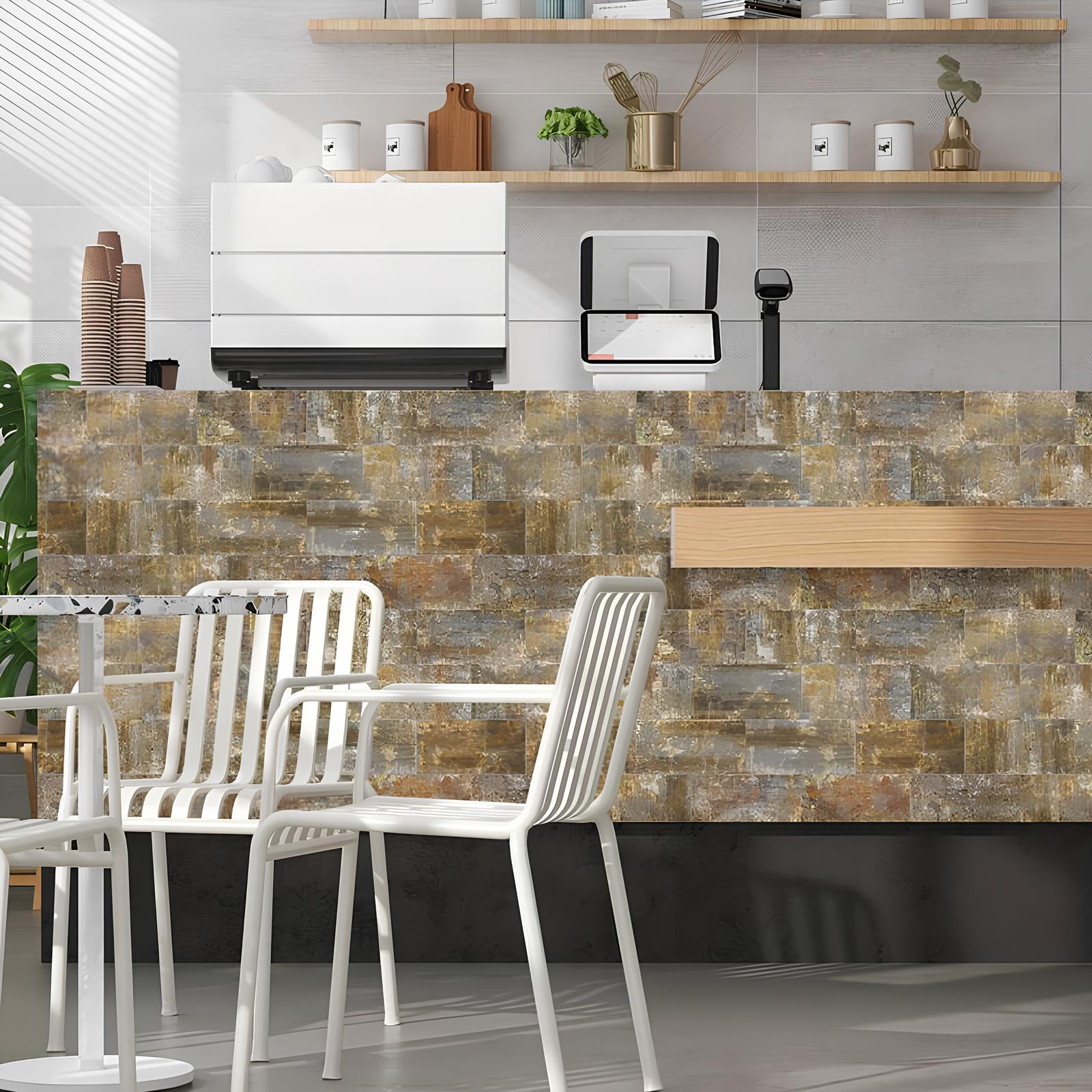 Carreaux adhésifs motif bois - UstensilesCulinaires