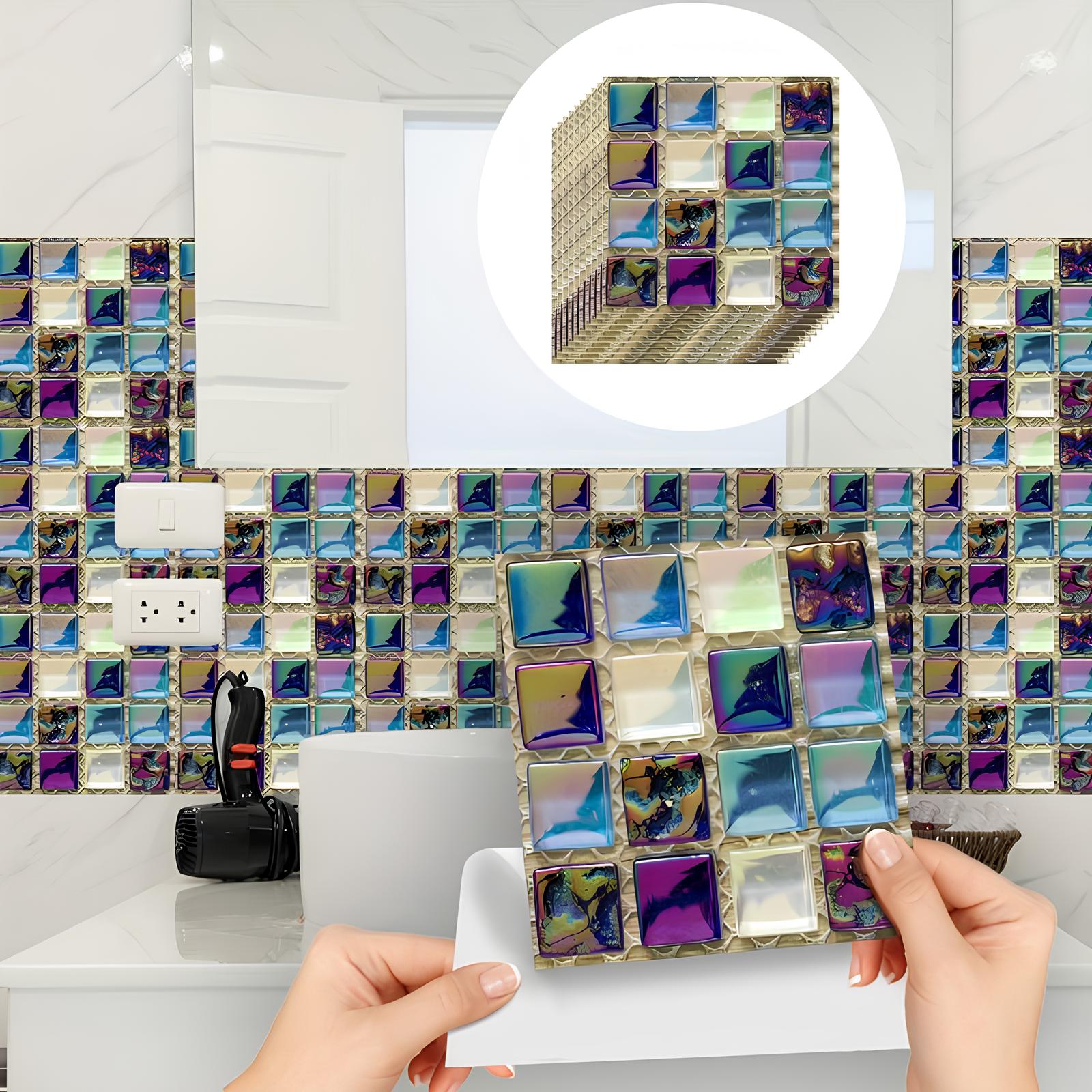 Carreaux adhésifs Mosaïque en Cristal Coloré - UstensilesCulinaires
