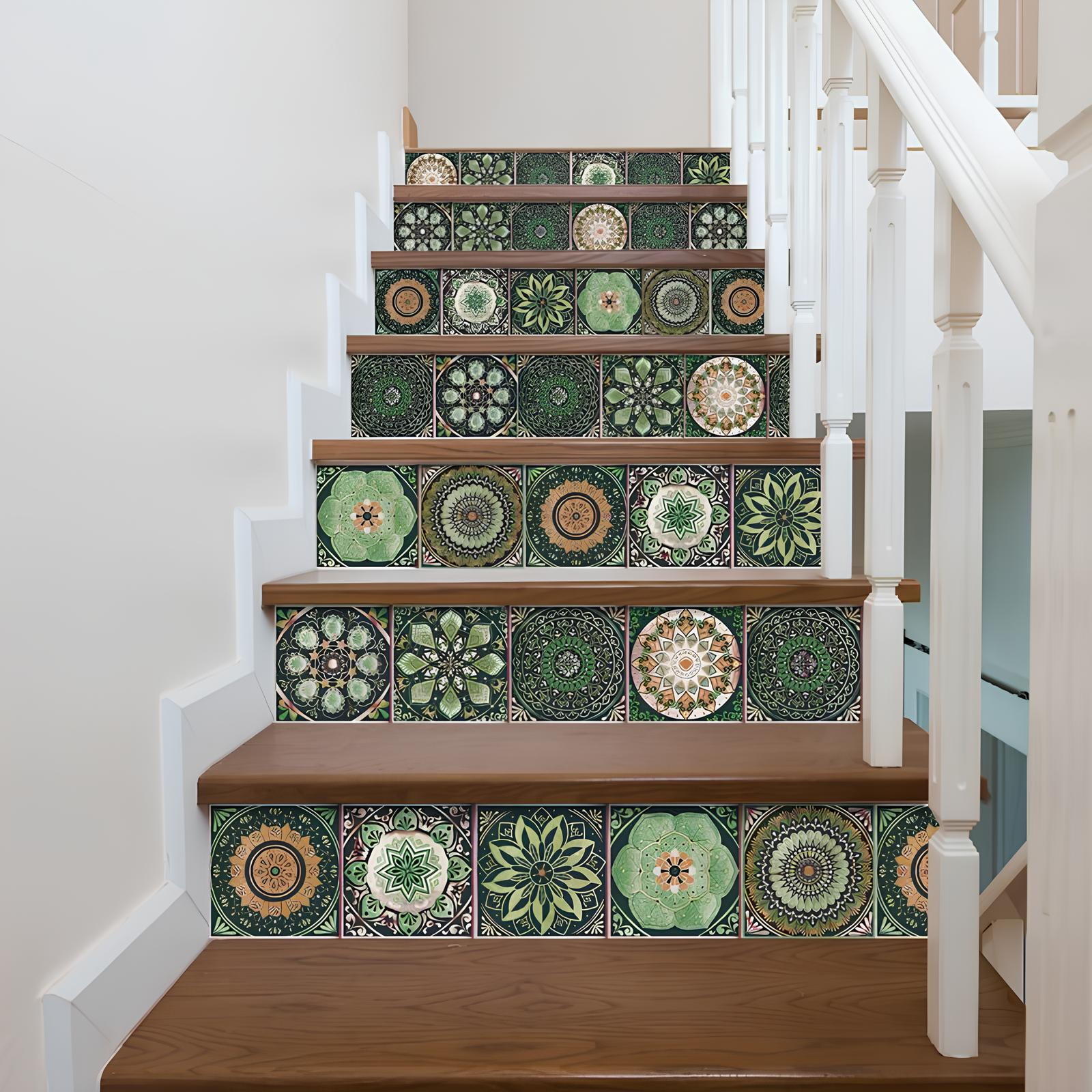 Carreaux adhésifs à motif mandala rétro - UstensilesCulinaires