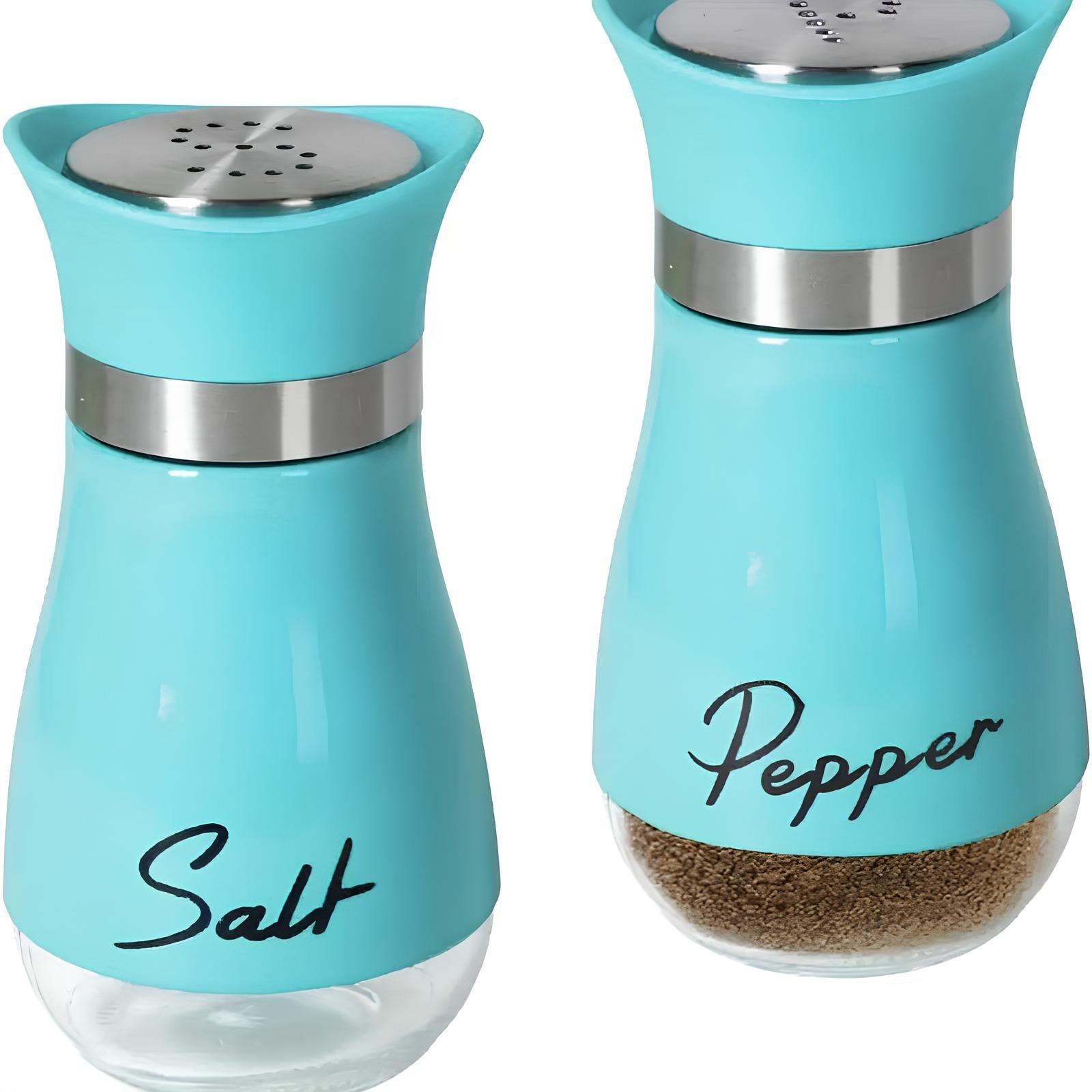 Salière et poivrière en verre et acier inoxydable - UstensilesCulinaires