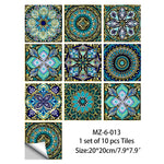 Carreaux adhésifs Mandala bleu turquoise - UstensilesCulinaires