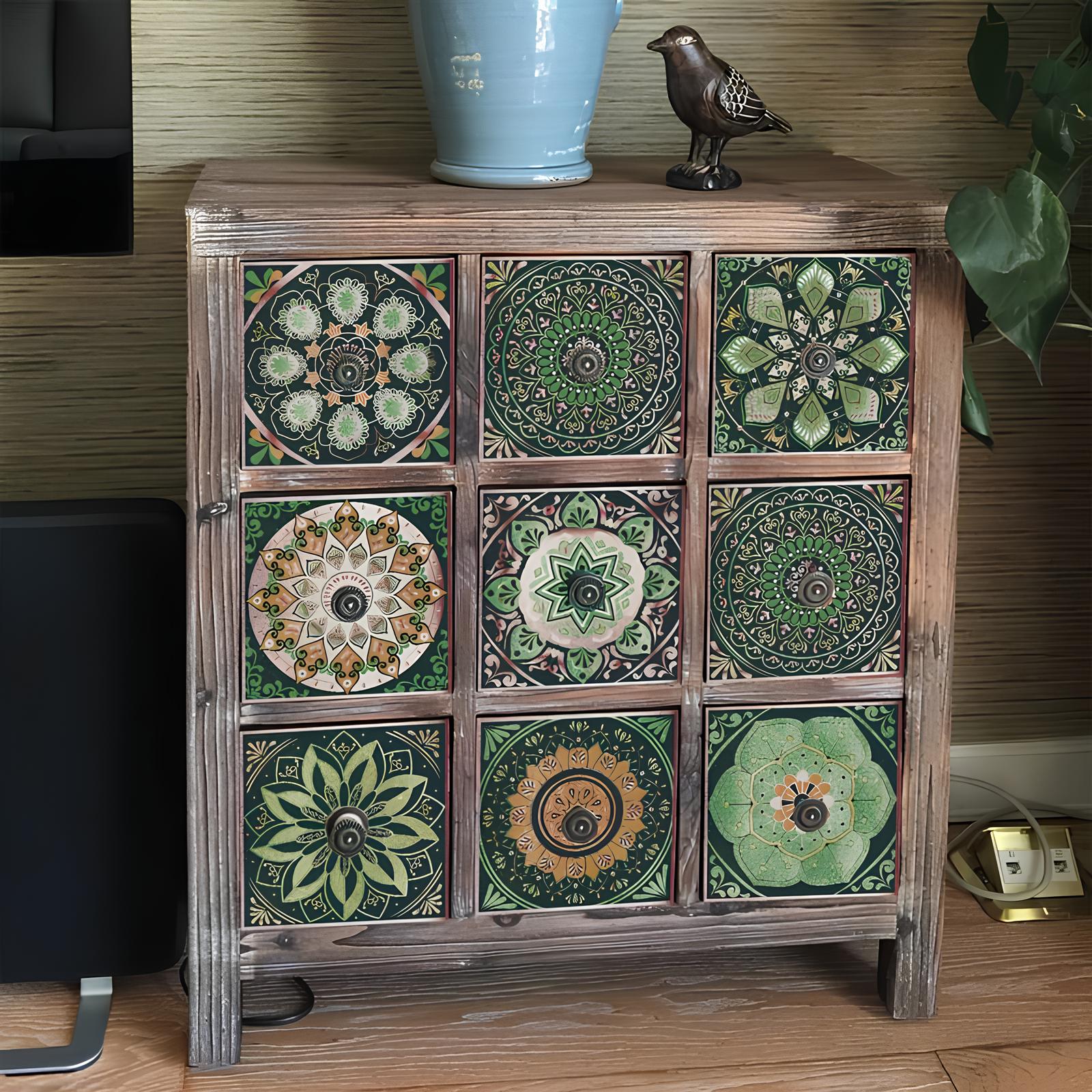 Carreaux adhésifs à motif mandala rétro - UstensilesCulinaires