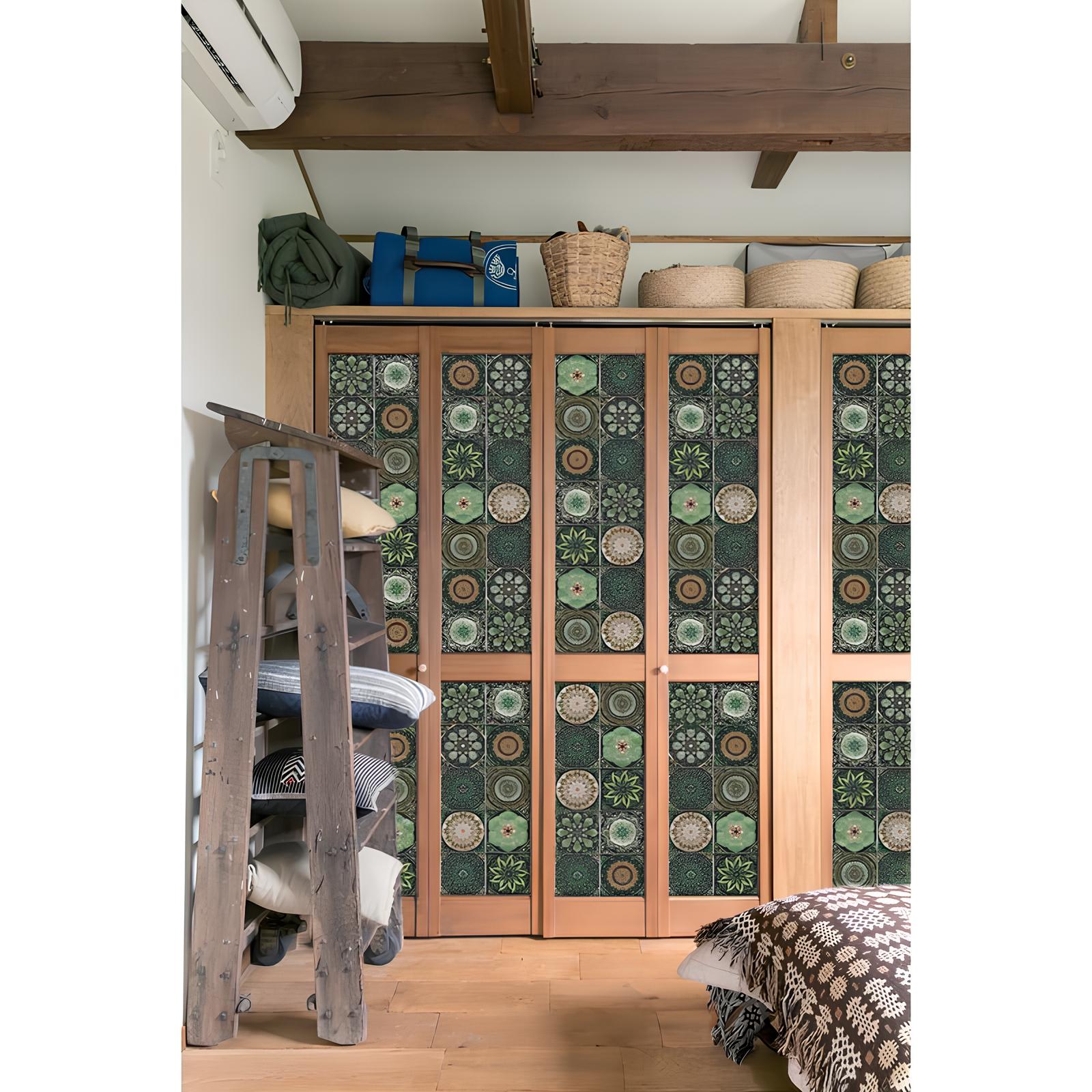 Carreaux adhésifs à motif mandala rétro - UstensilesCulinaires