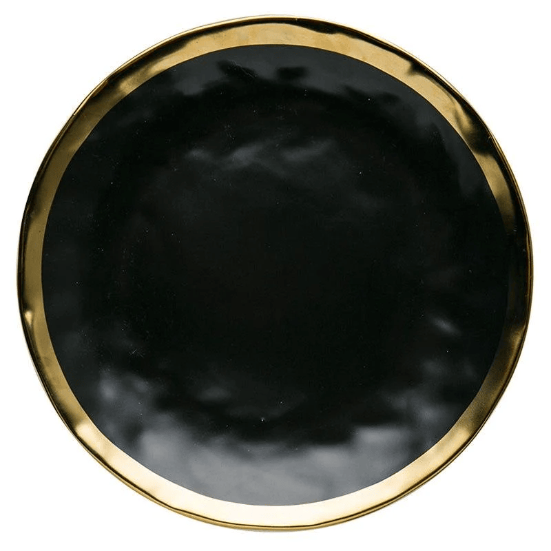 Assiette plate en céramique - L'imperfection noir - UstensilesCulinaires