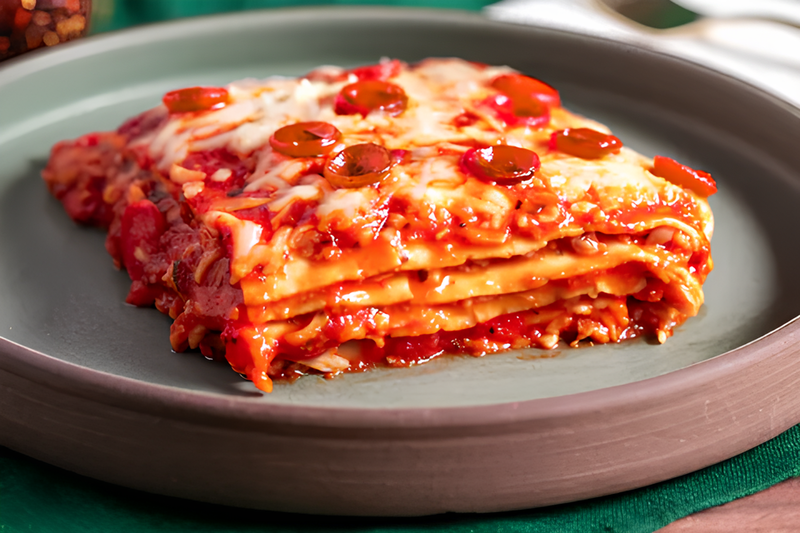 Lasagne à la pizza au pepperoni