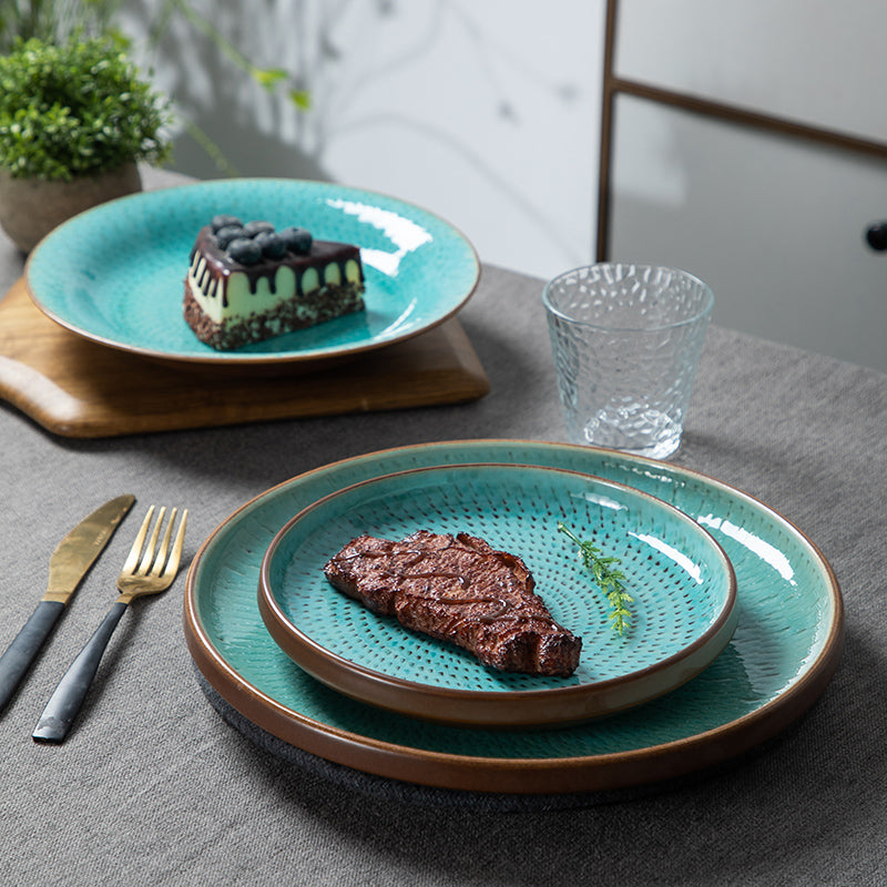 Assiettes creuses pâtes | La turquoise  | Ustensiles Culinaires 