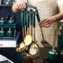 Set d'ustensiles de cuisine 7 pièces émeraulde - UstensilesCulinaires
