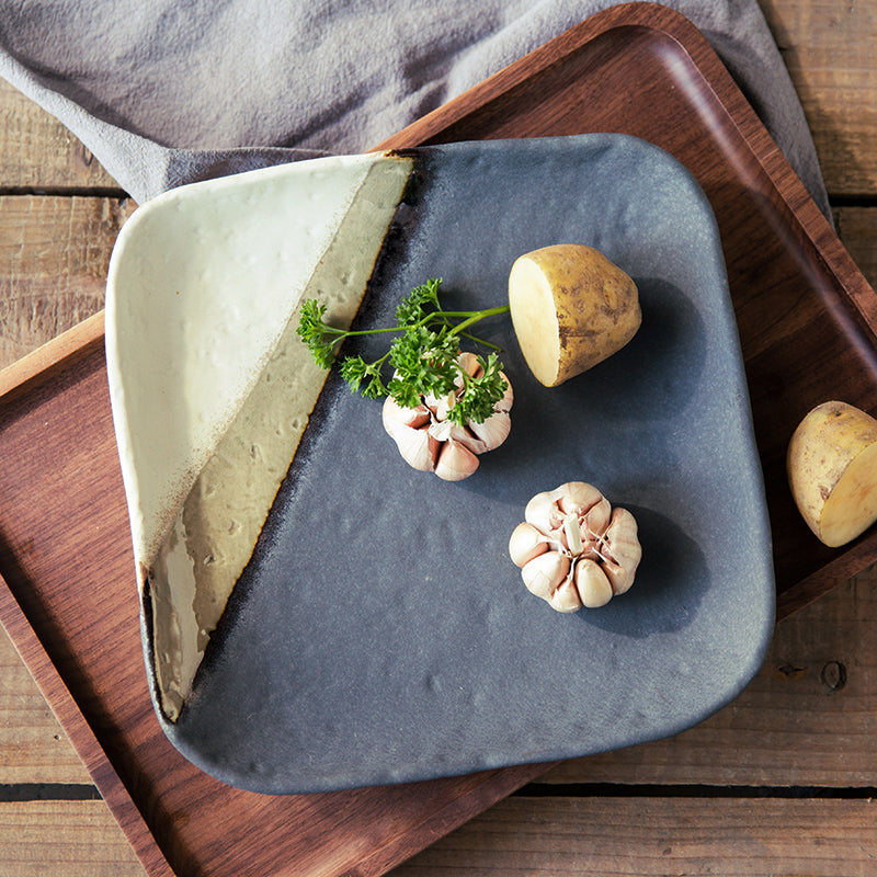 Assiette plate carrée | Assiette plate céramique | Ustensiles Culinaires