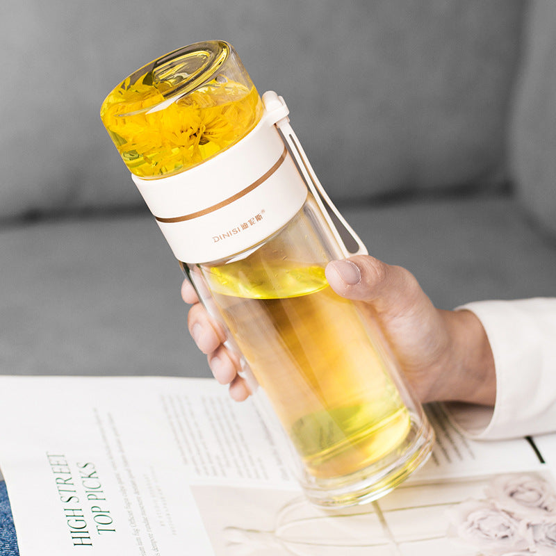 Bouteille infuseur de thé en verre cristallin - UstensilesCulinaires