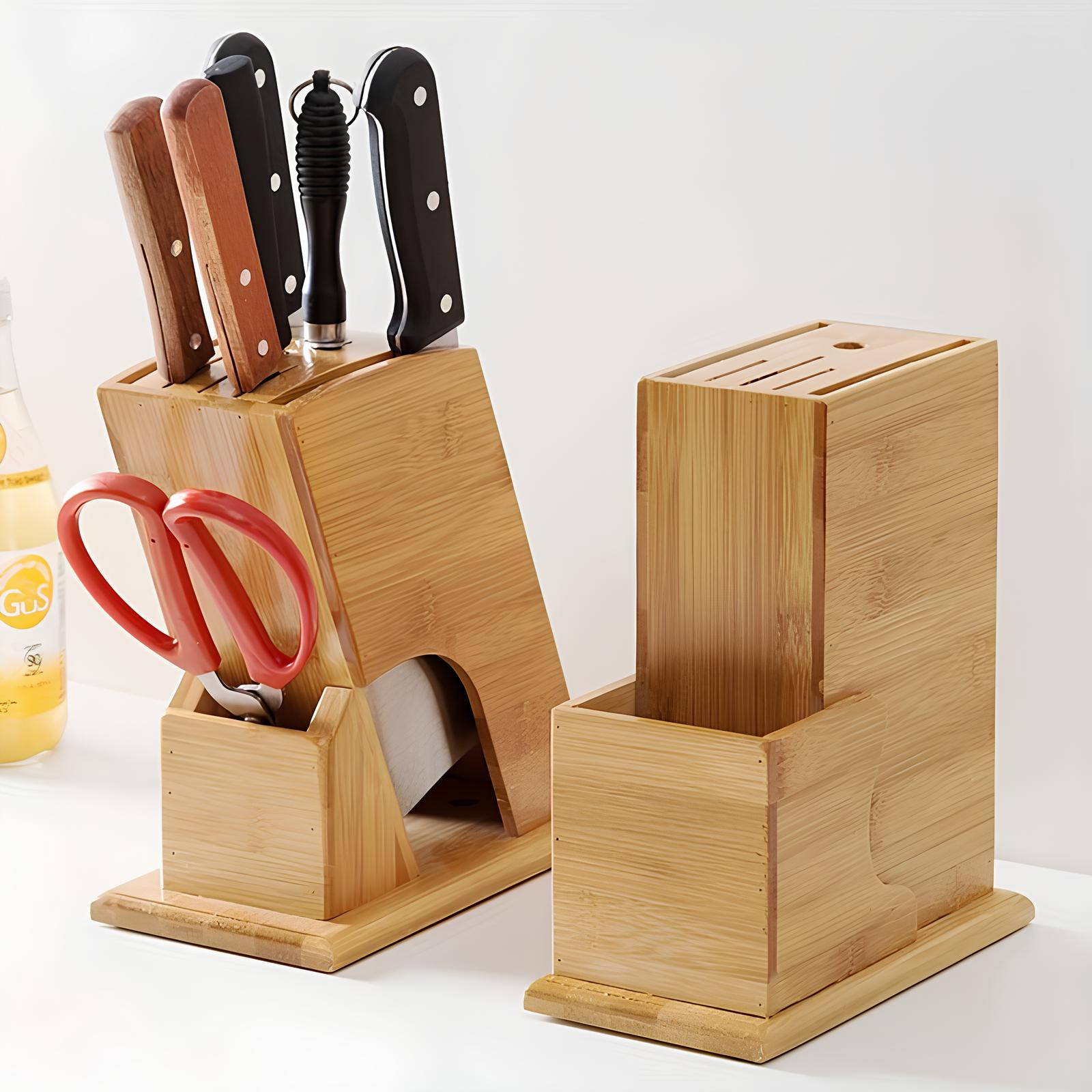 Porte-couteaux de cuisine en bambou - UstensilesCulinaires