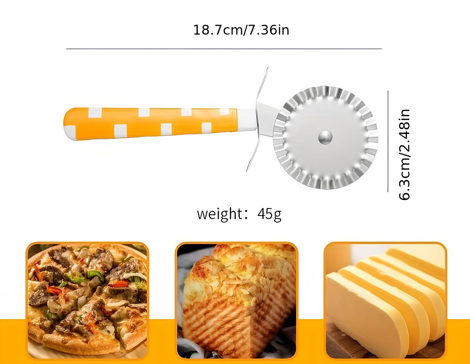 Coupe-pizza en acier inoxydable design - UstensilesCulinaires