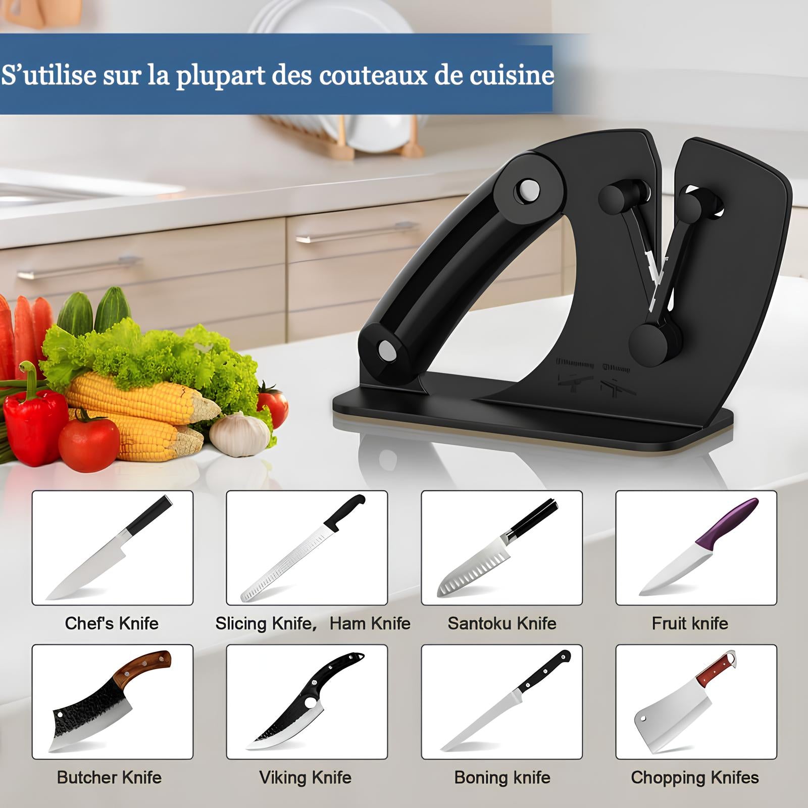 Aiguiseur couteau manuel  | accessoires culinaires | Ustensiles Culinaires