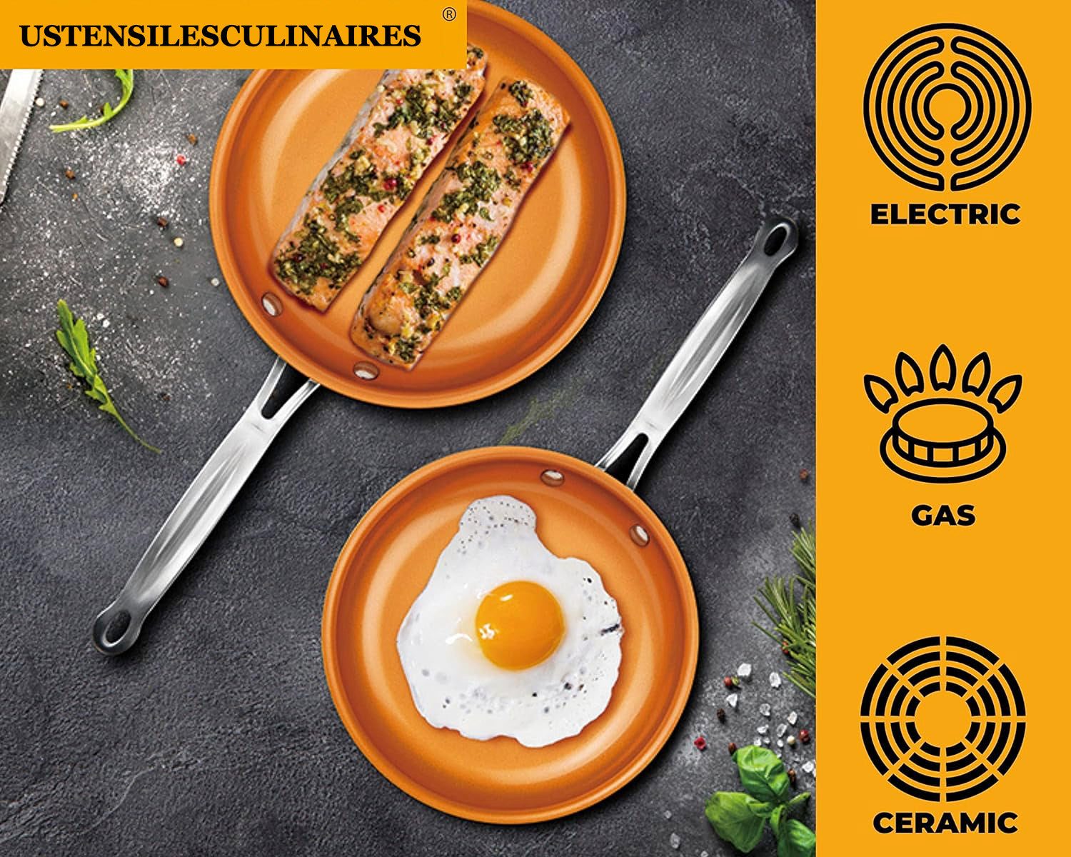 Stainless steel wok with non-stick coating