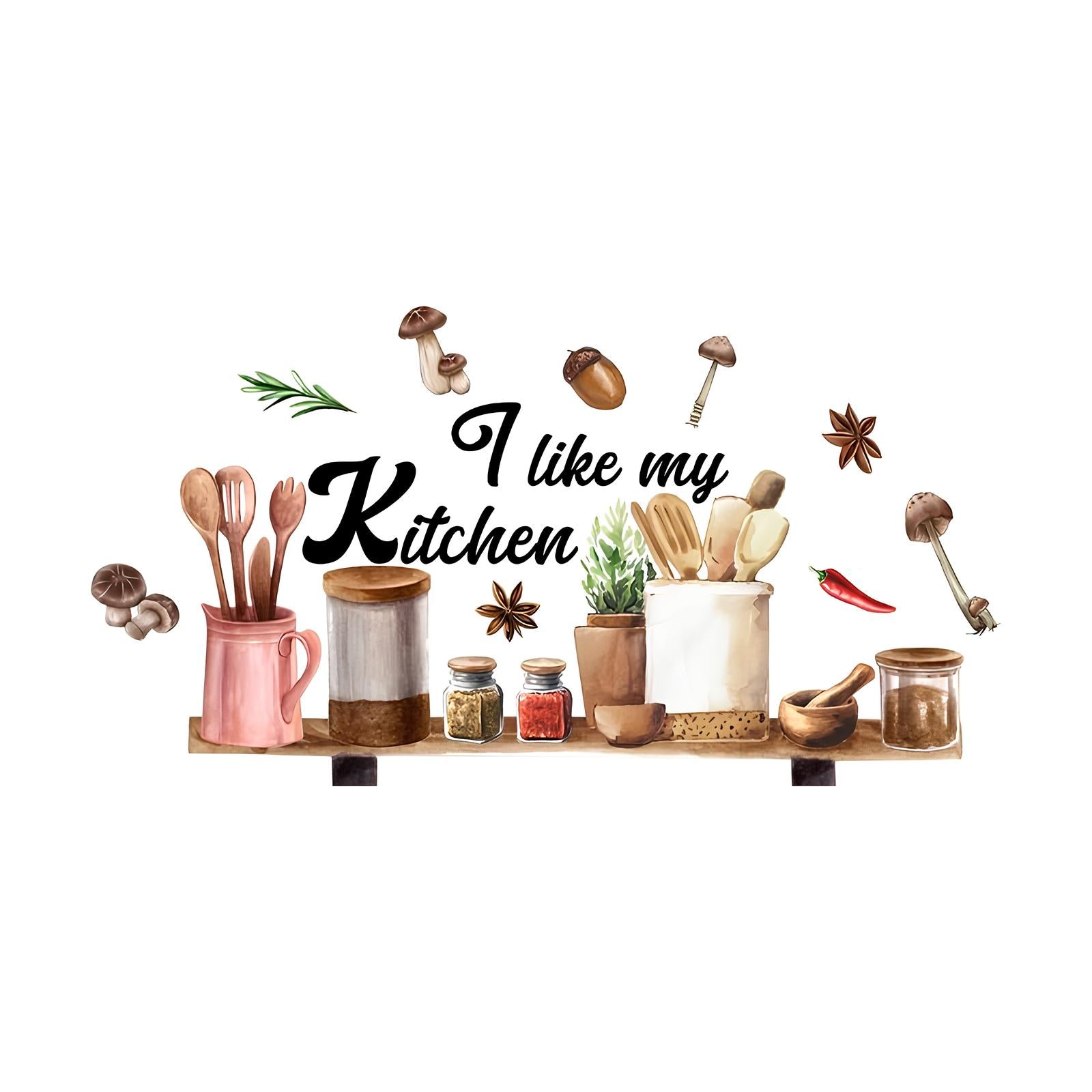 Stickers muraux - I like my Kitchen - UstensilesCulinaires