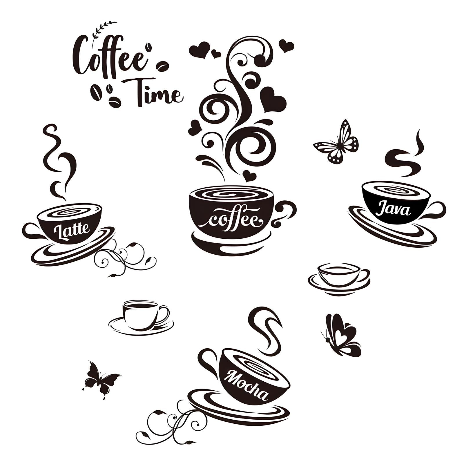 Stickers muraux Tasses de Café - UstensilesCulinaires