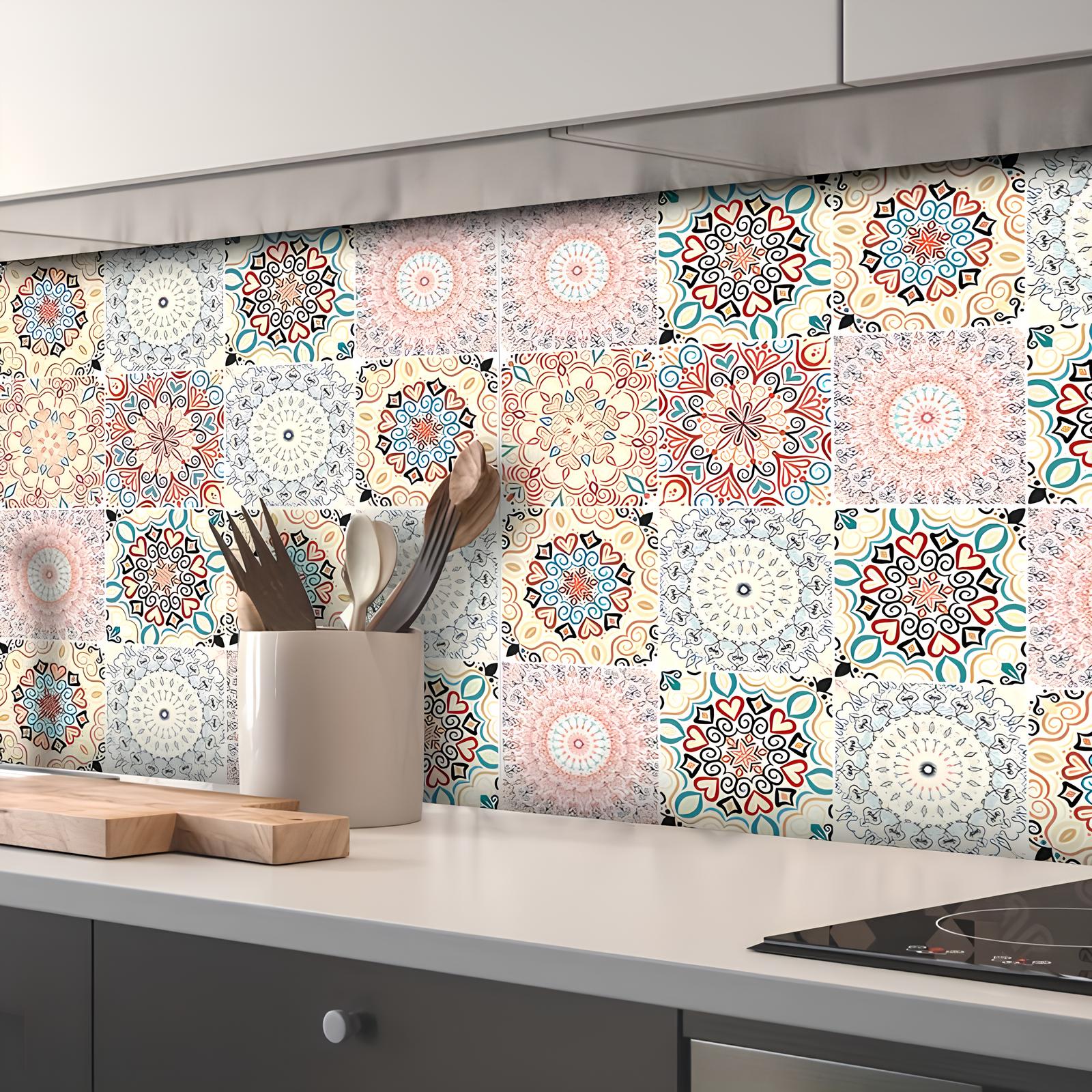 Autocollant mural à motif bohème - UstensilesCulinaires
