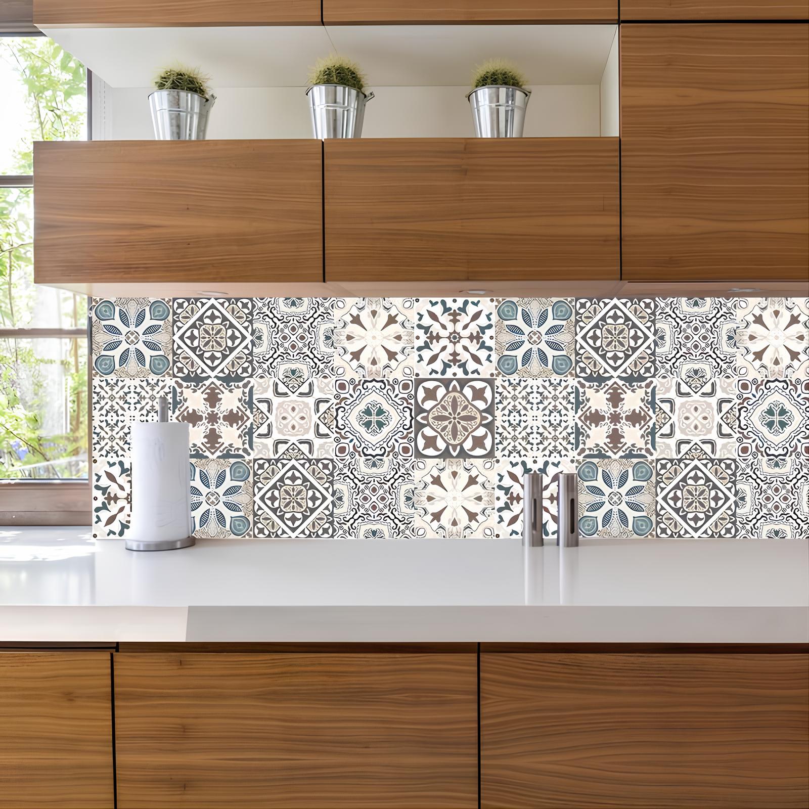Carreaux adhésifs motif Faïence - UstensilesCulinaires