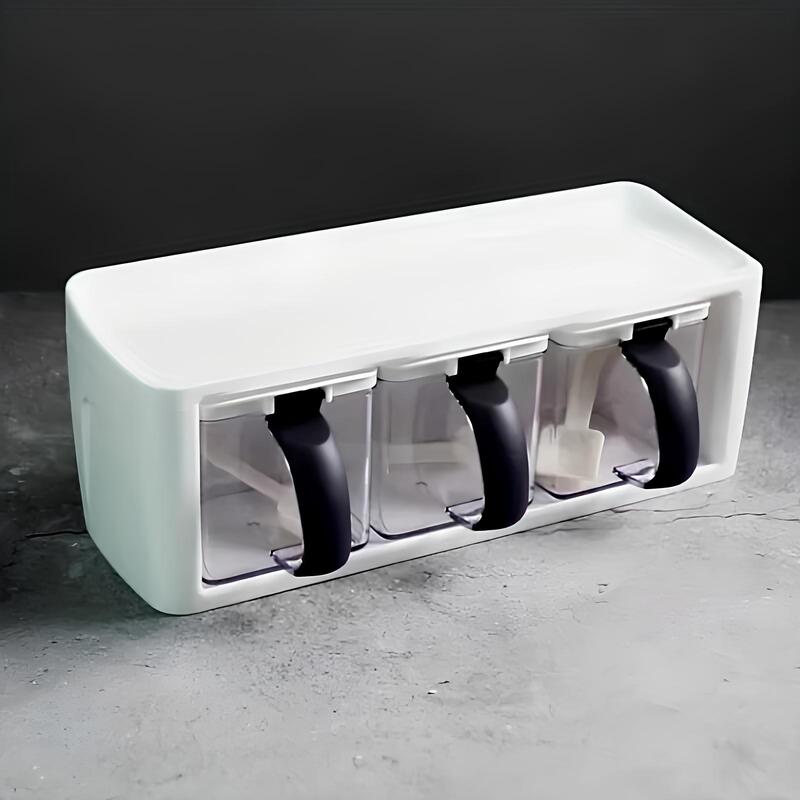 Boites à épices transparentes avec poignée et couvercle