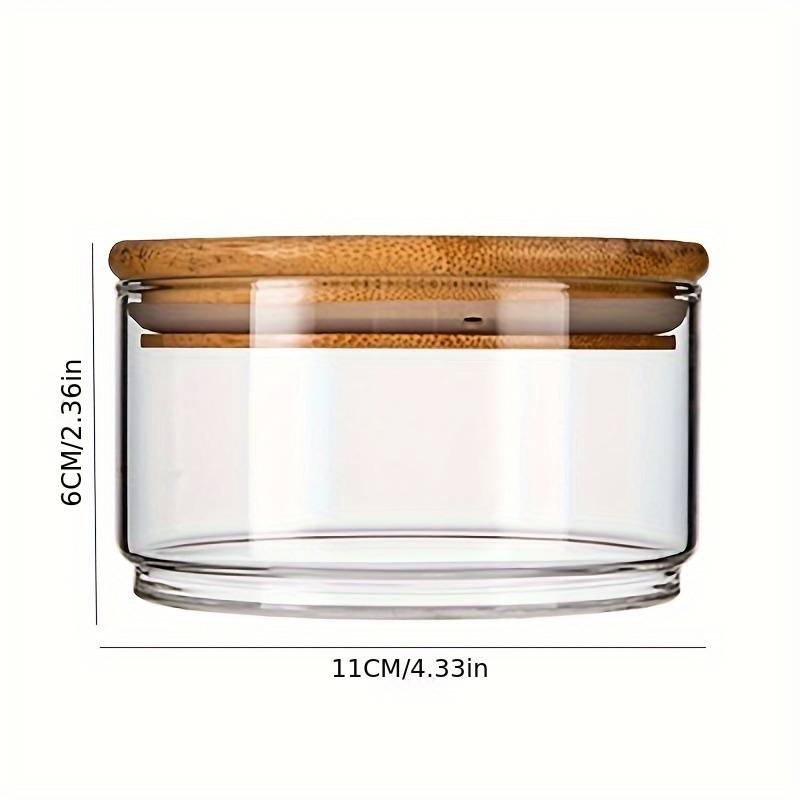 Bocal empilable en verre Borosilicate avec couvercle en bambou