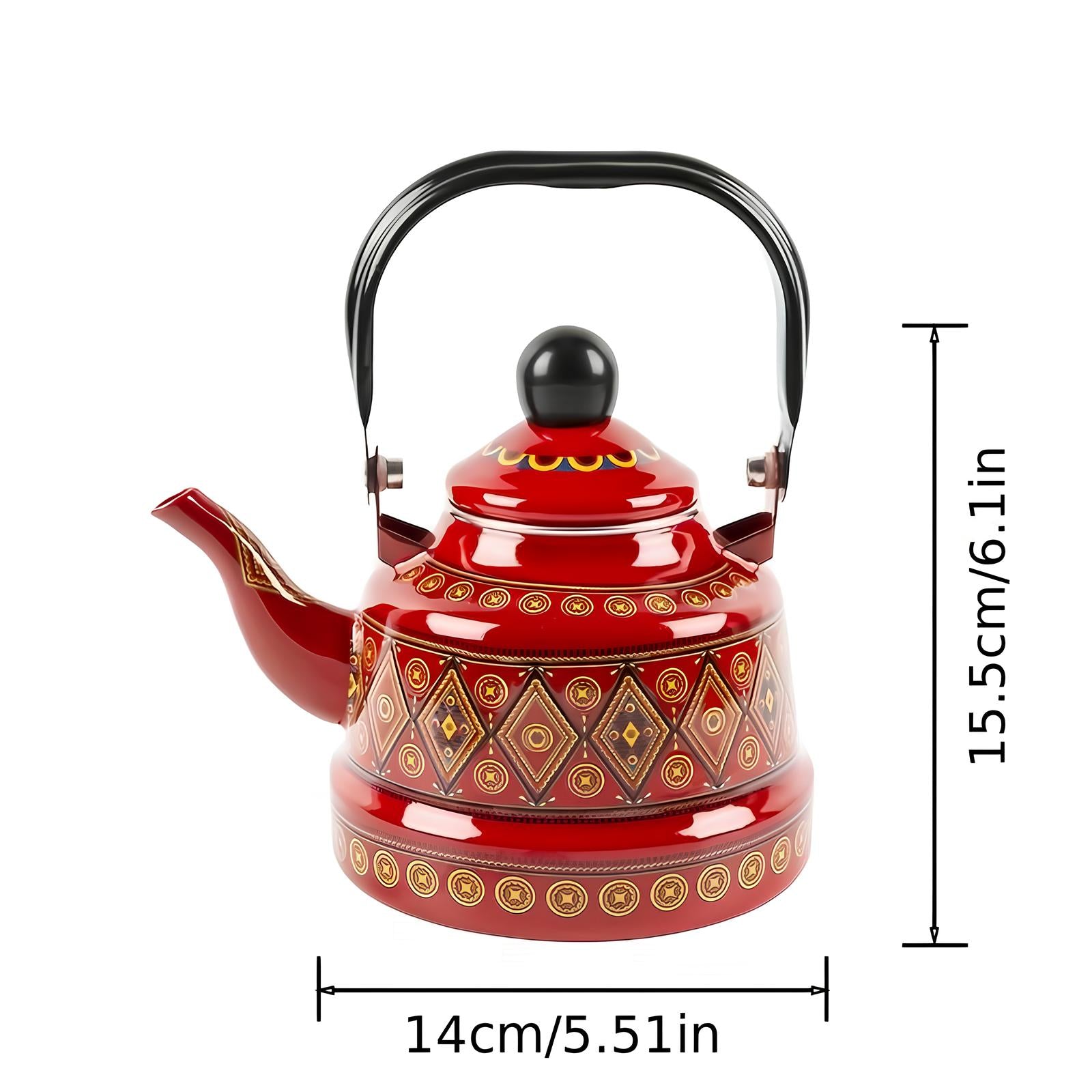 Bouilloire à thé vintage en acier émaillé de 2,6 litres, 2,5 L Bouilloire à thé vintage en acier émaillé de 2,6 litres, 2,5 L