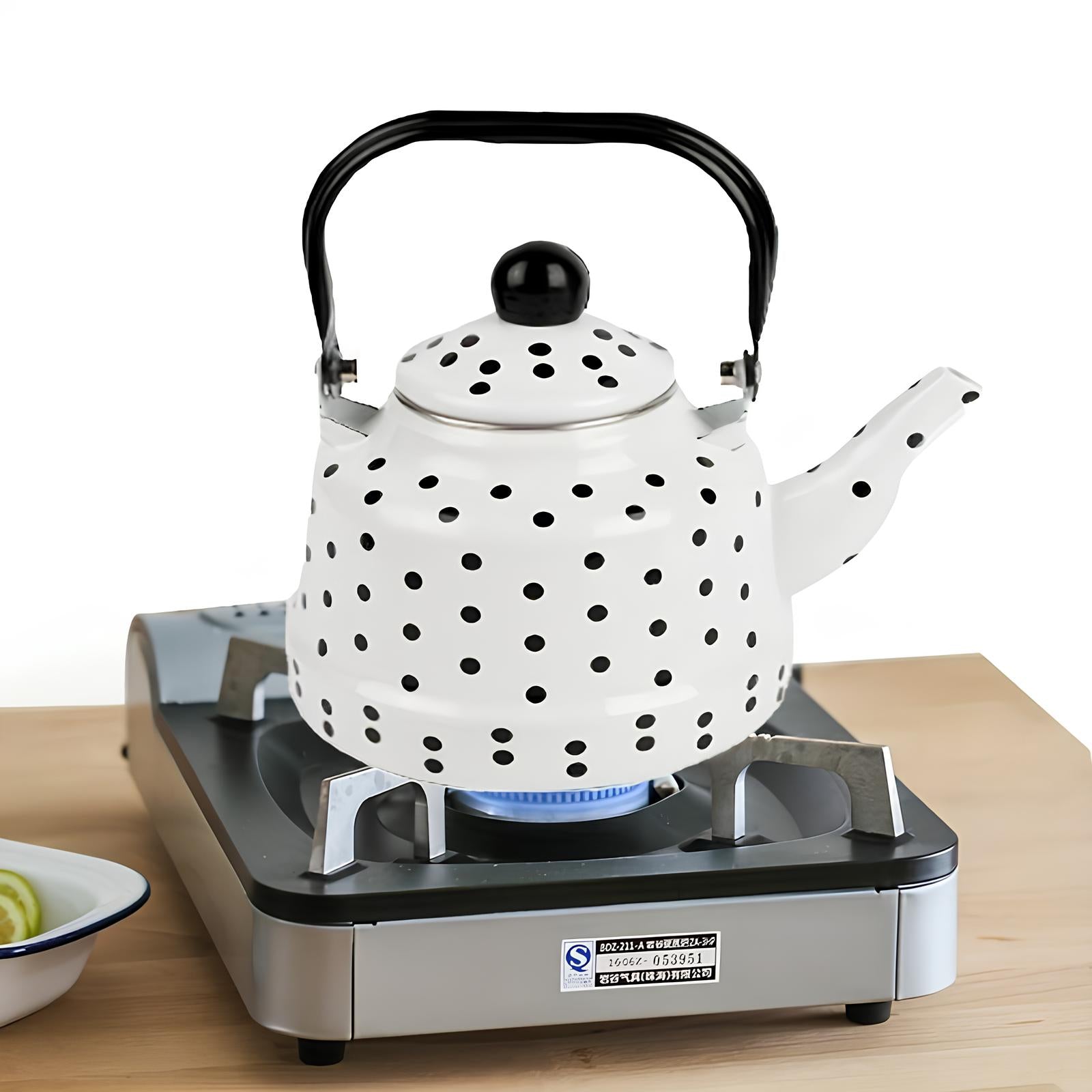 Bouilloire en émail à petits pois - UstensilesCulinaires