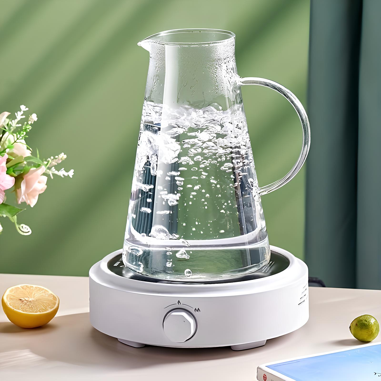 Carafe d'eau en verre borosilicate double fonction - UstensilesCulinaires