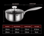 Casserole chrome avec becs verseurs