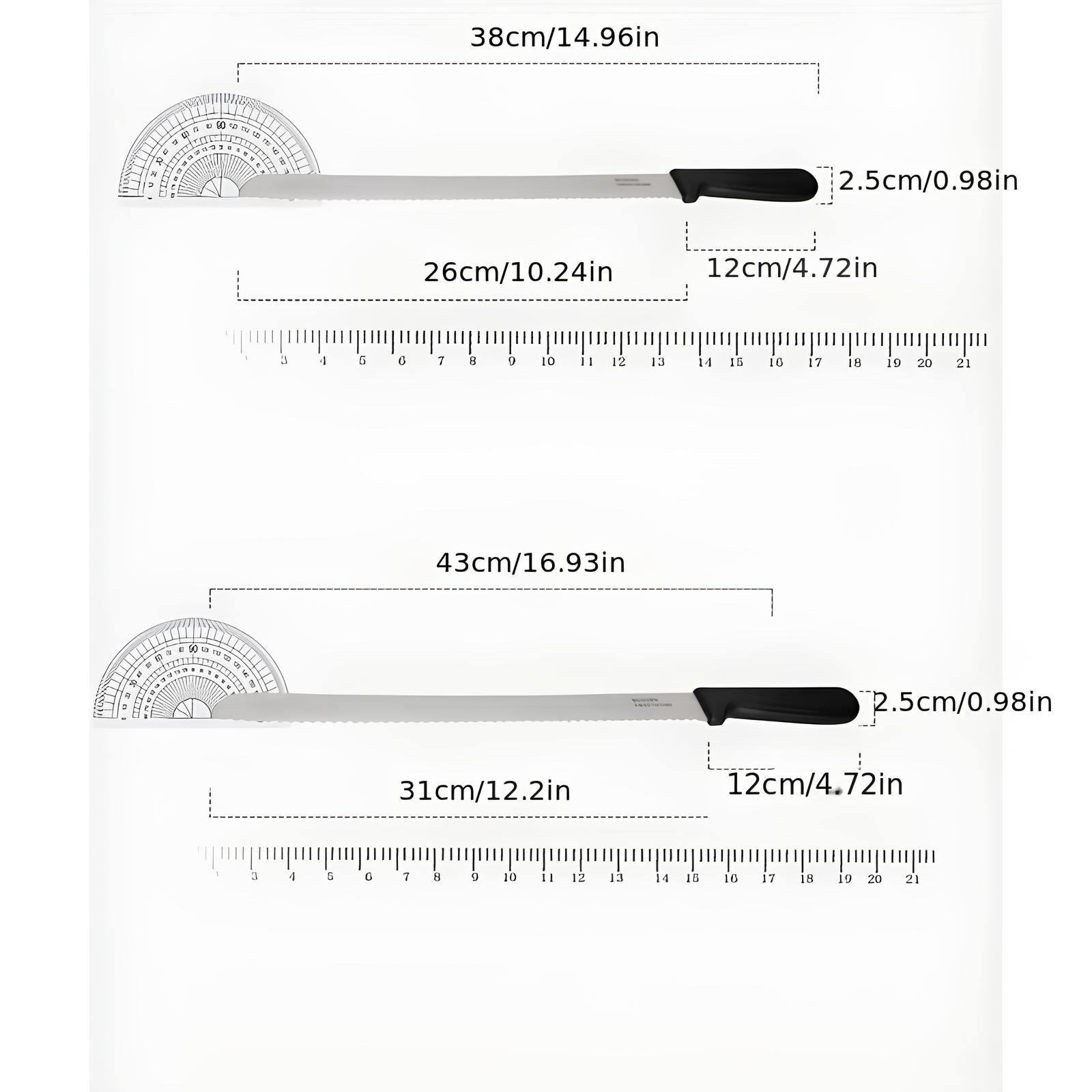 Couteau à pain en acier inoxydable 25 et 31 cm - UstensilesCulinaires