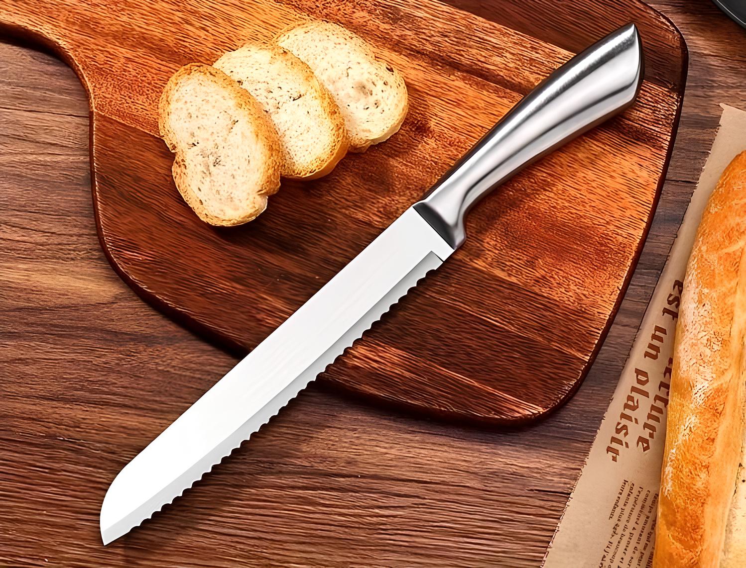 Couteau à pain en acier inoxydable 20 cm - UstensilesCulinaires