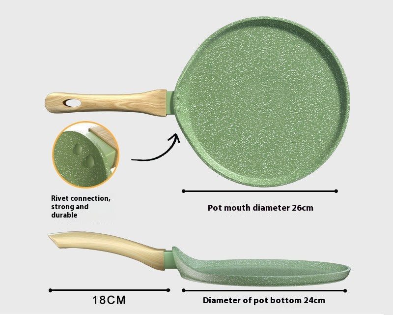 Non-stick crepe pan with geometric pattern handle