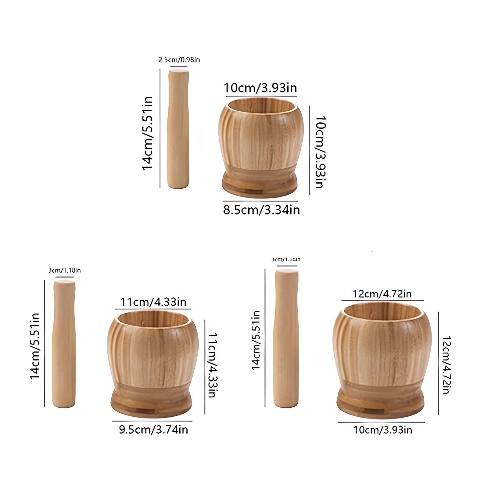 Mortier et pilon en bambou - UstensilesCulinaires