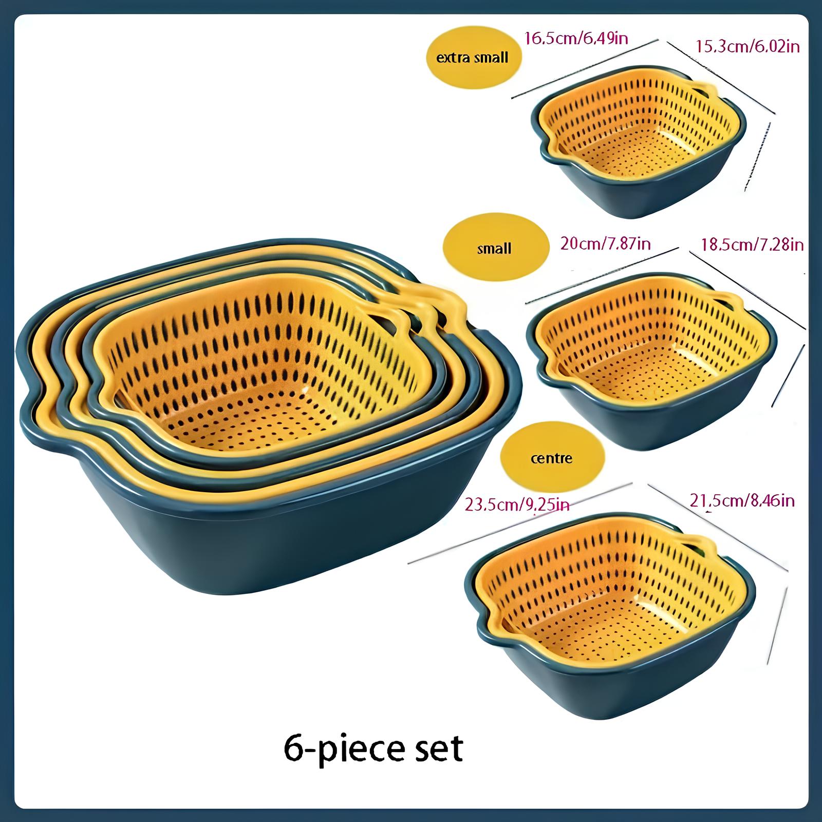 Passoires avec panier de vidange lot de 6 pièces - UstensilesCulinaires