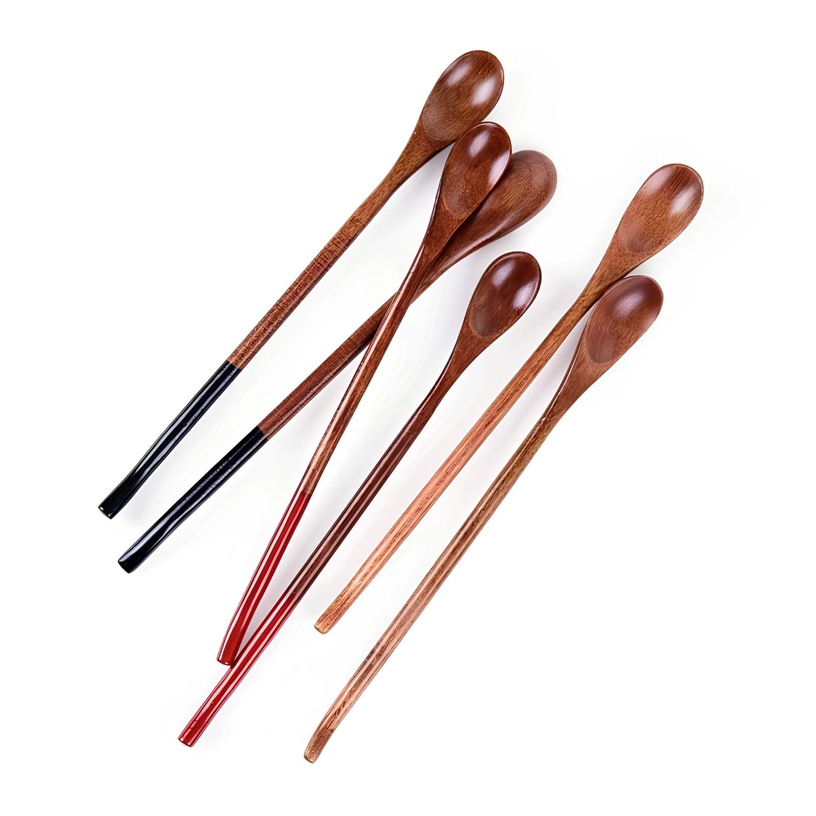 Cuillères en bois au marquage coloré - UstensilesCulinaires