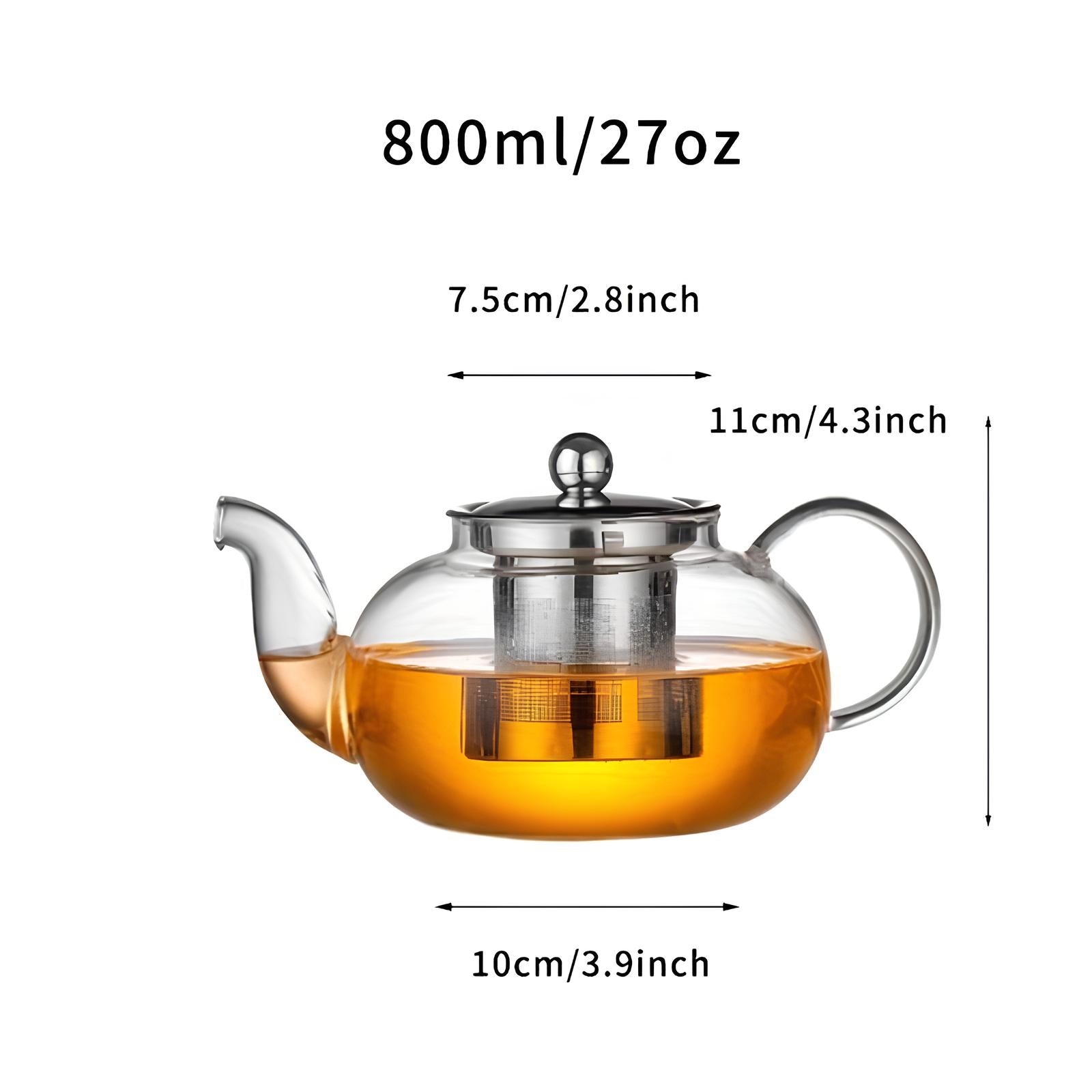 Théière infuseur ronde en verre borosilicate - UstensilesCulinaires