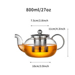 Théière infuseur ronde en verre borosilicate - UstensilesCulinaires
