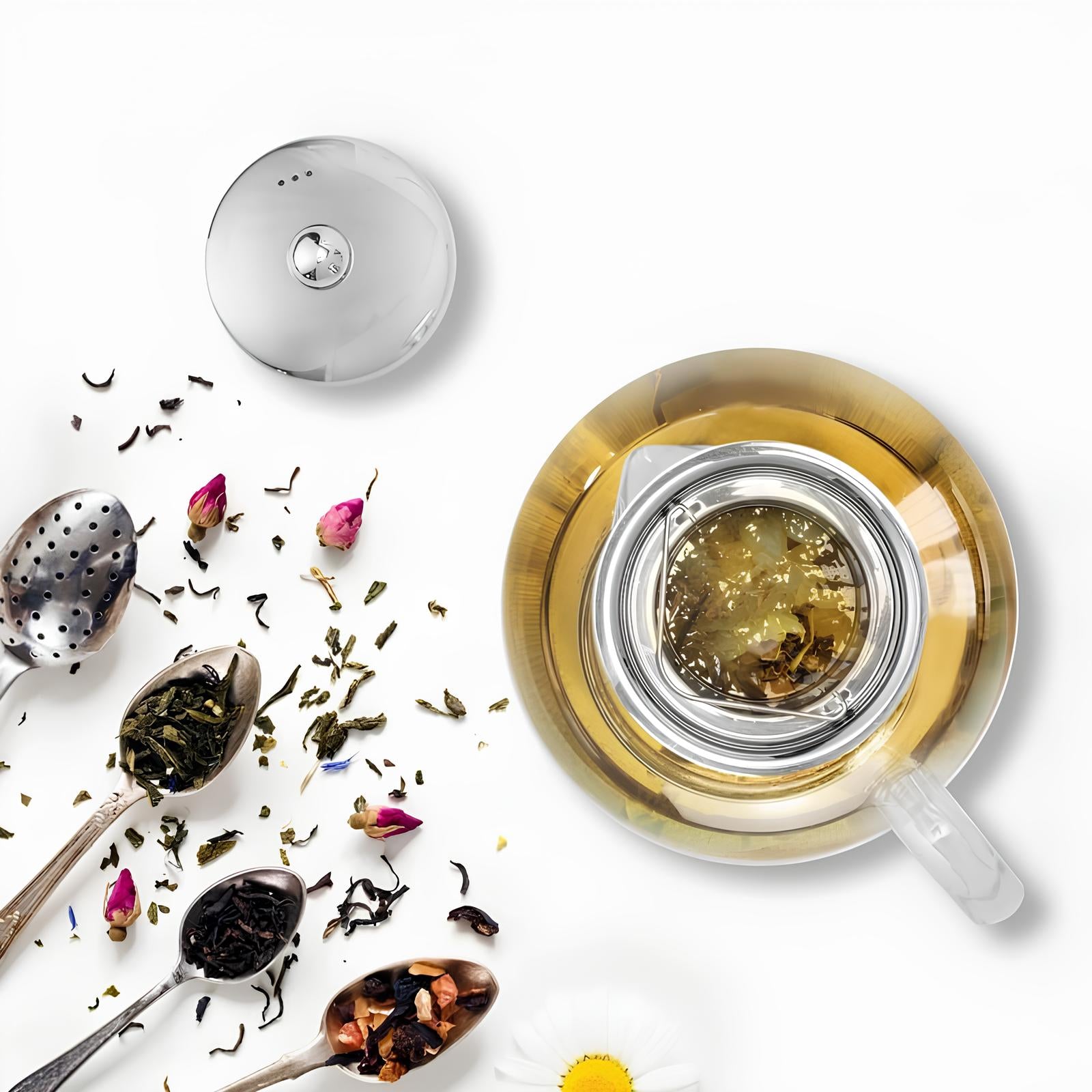 Théière infuseur en verre borosilicate  d'un litre - UstensilesCulinaires