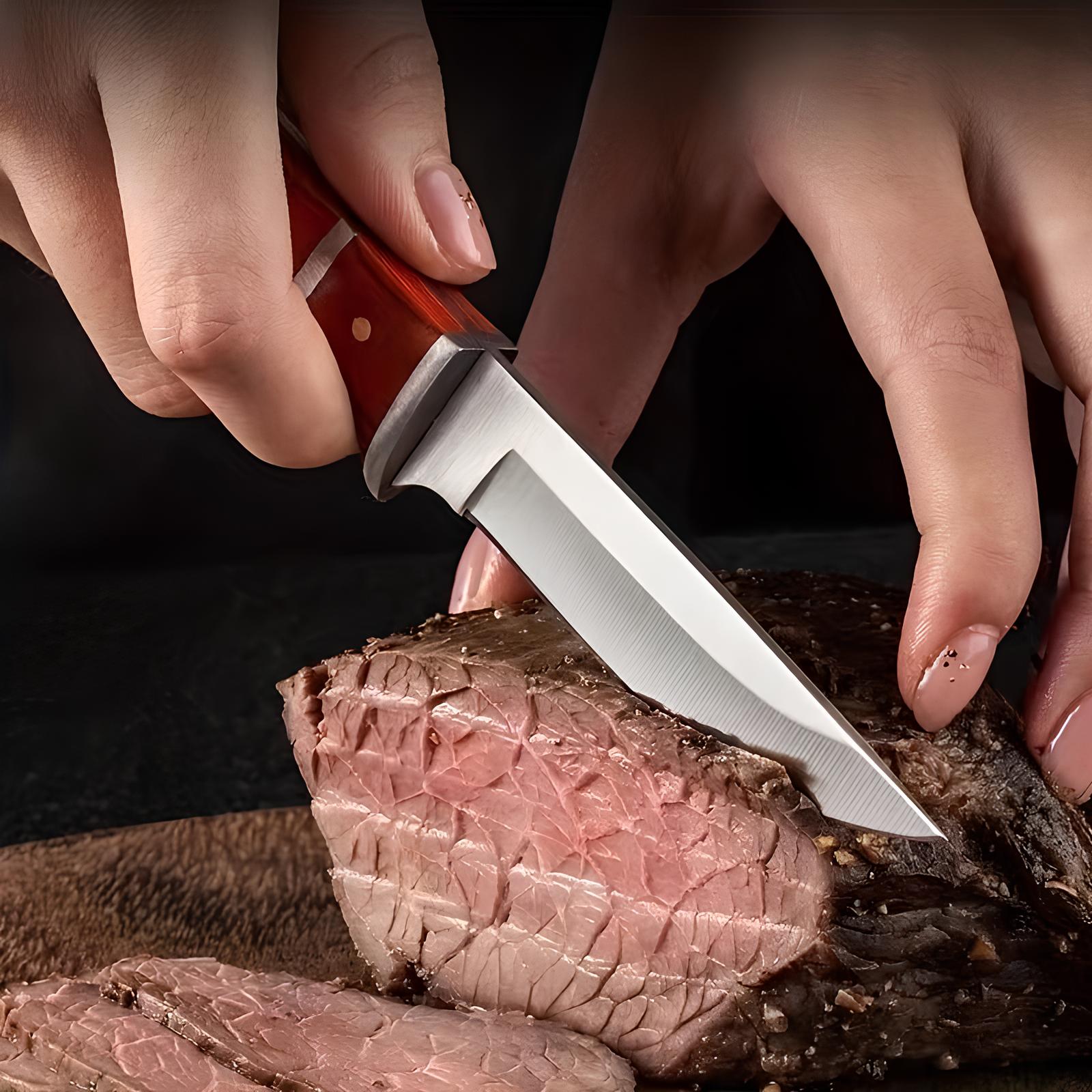 Couteaux à steak en acier à lame lisse tranchante - UstensilesCulinaires