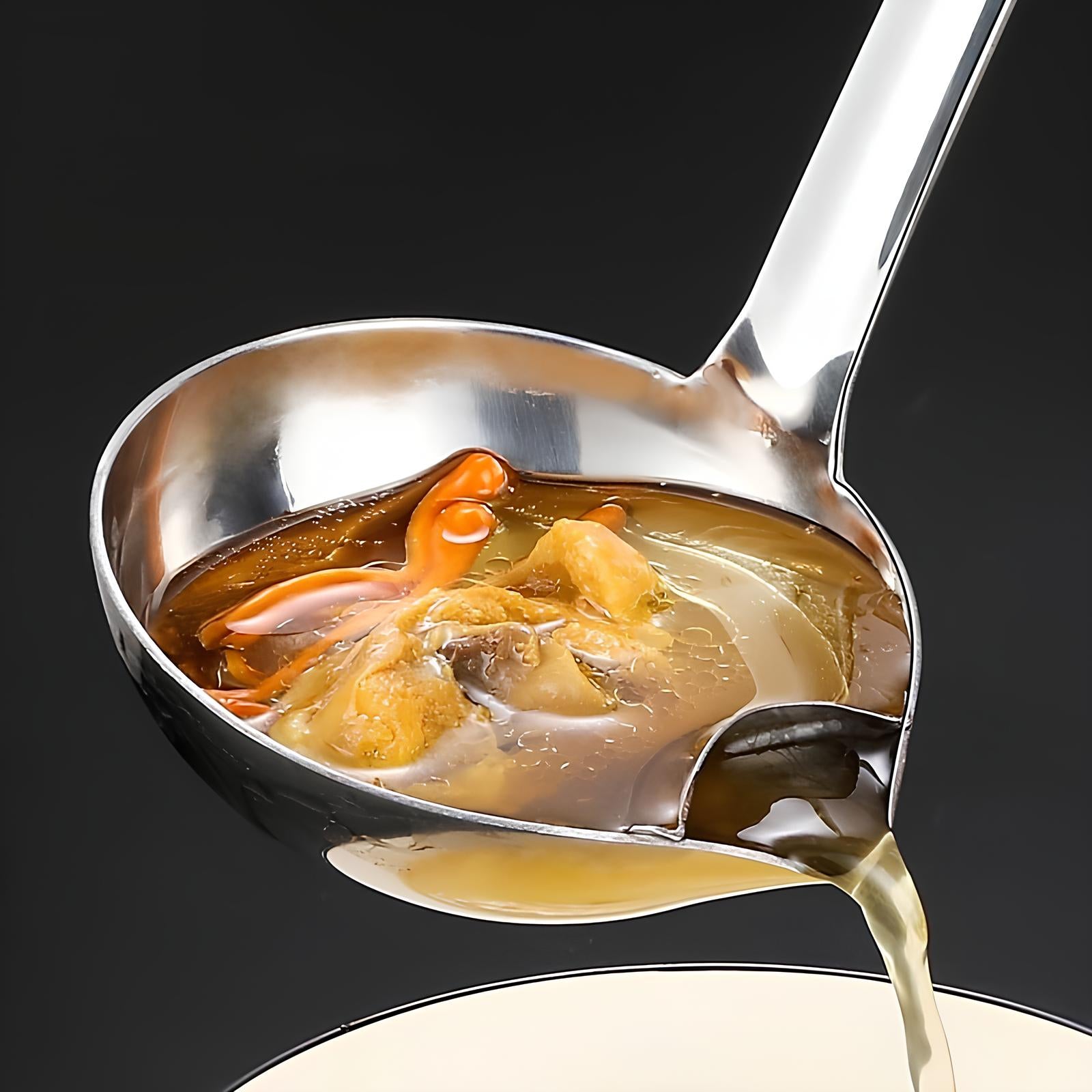Louche avec séparateur d'aliments solides et liquides - UstensilesCulinaires