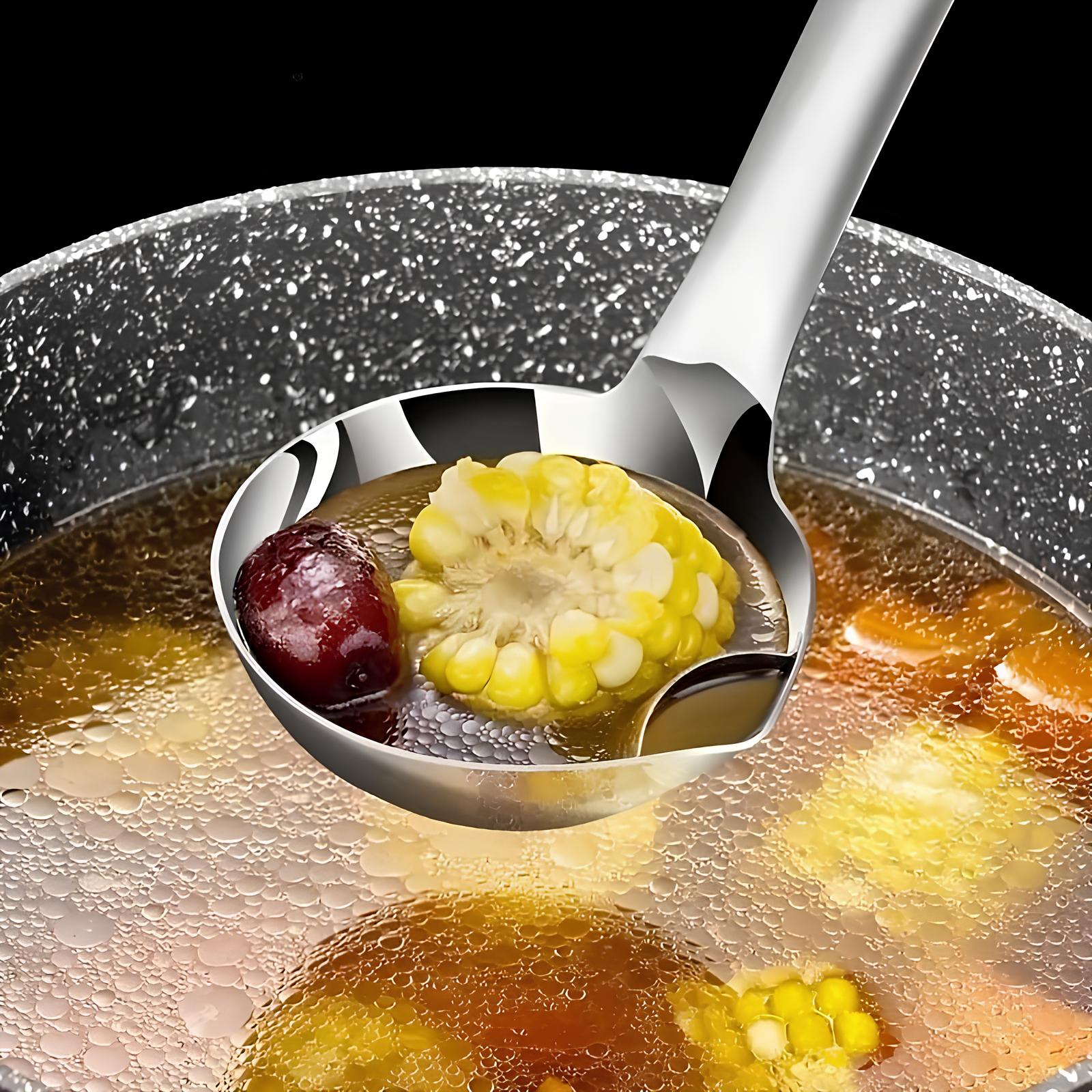 Louche avec séparateur d'aliments solides et liquides - UstensilesCulinaires