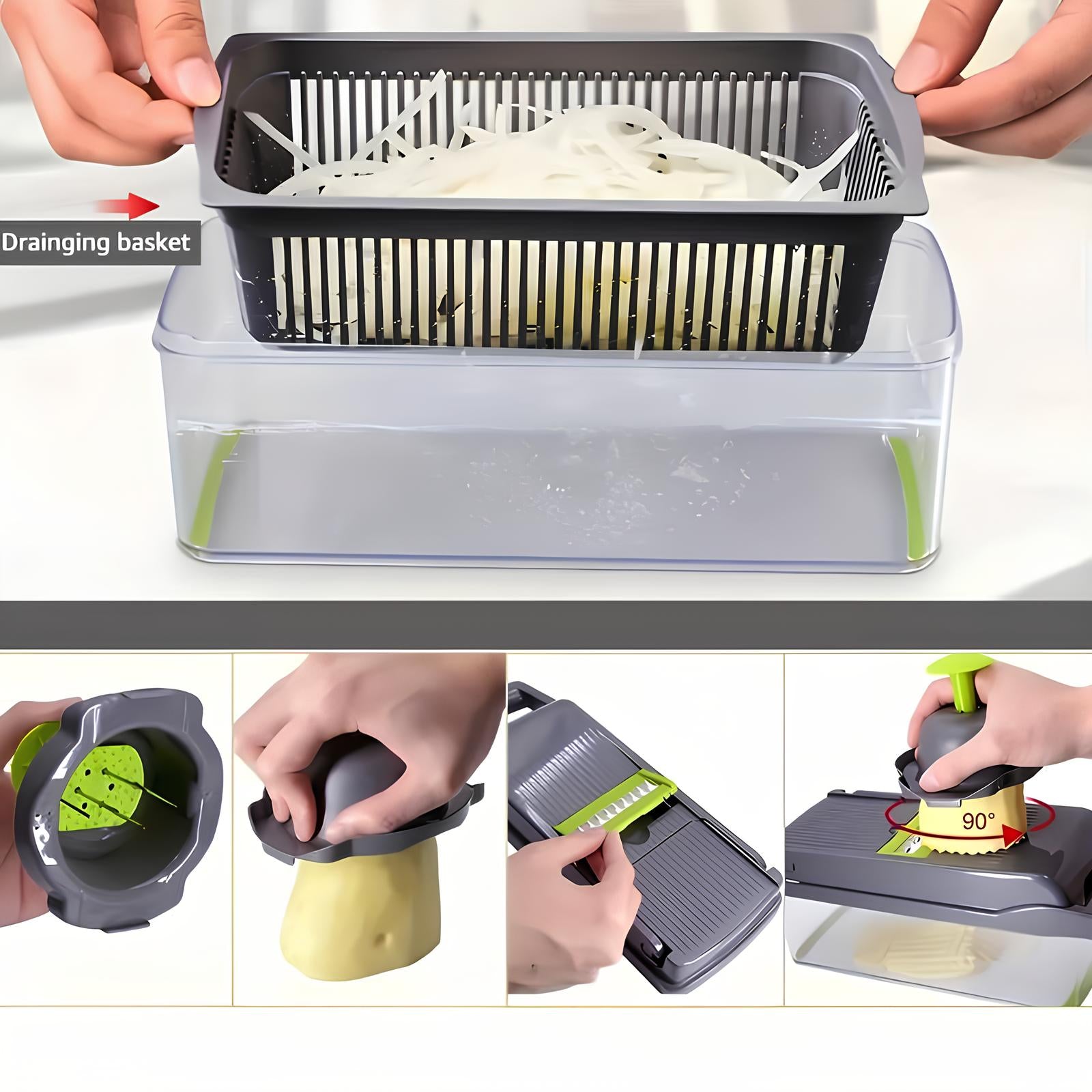 Mandoline de cuisine multifonction 16 en 1 - UstensilesCulinaires
