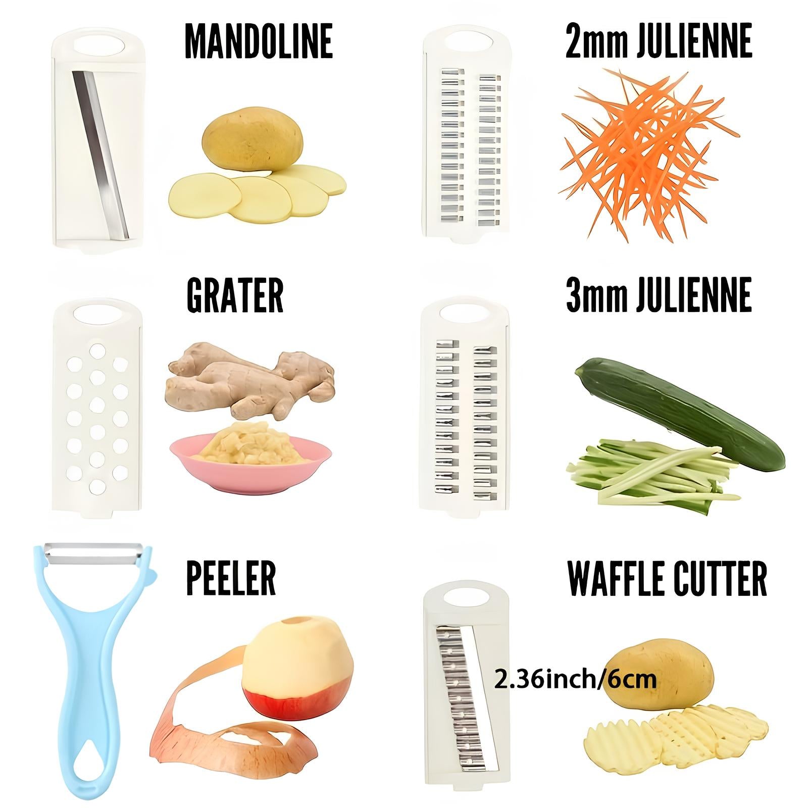 Mandoline de cuisine multifonctionnelle 5 en 1 - UstensilesCulinaires