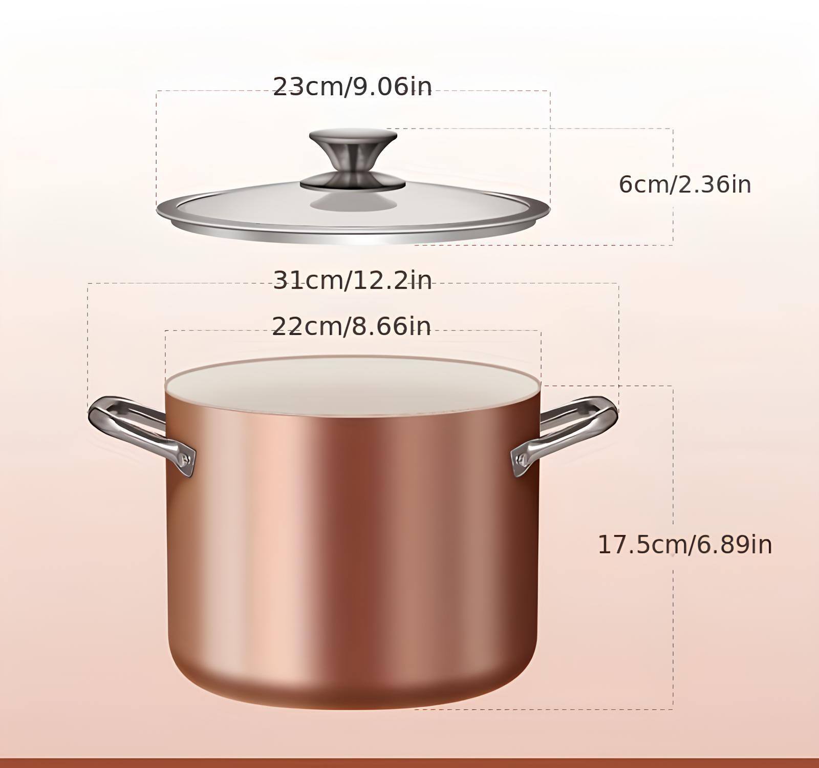 Marmite Antiadhésive en Aluminium cuivré - UstensilesCulinaires