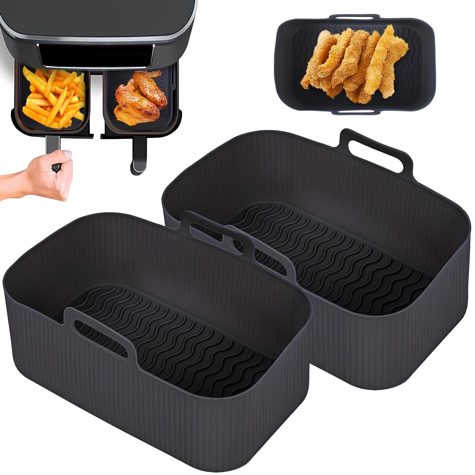 Moule rectangulaire en silicone pour friteuse à air - Airfryer - UstensilesCulinaires