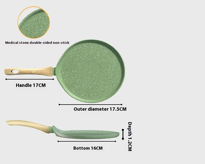 Non-stick crepe pan with geometric pattern handle