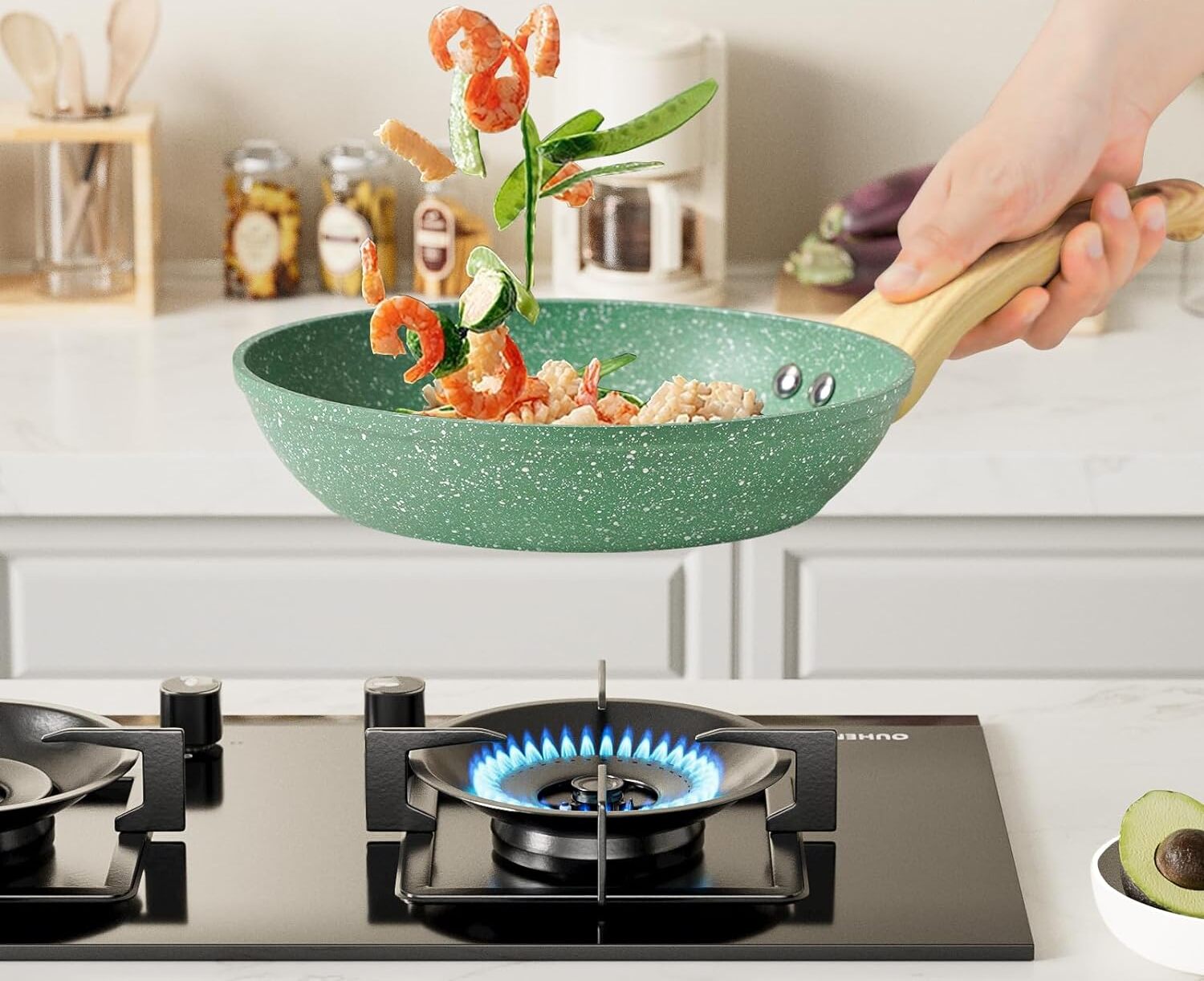 Turquoise Blue Non-Stick Aluminum Frying Pan 