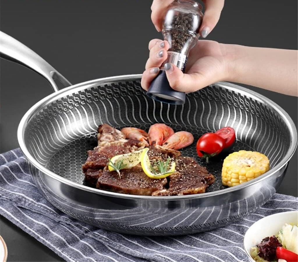 20-cm-Induktionsbratpfanne mit Gusseisenofenoption mit Deckel 