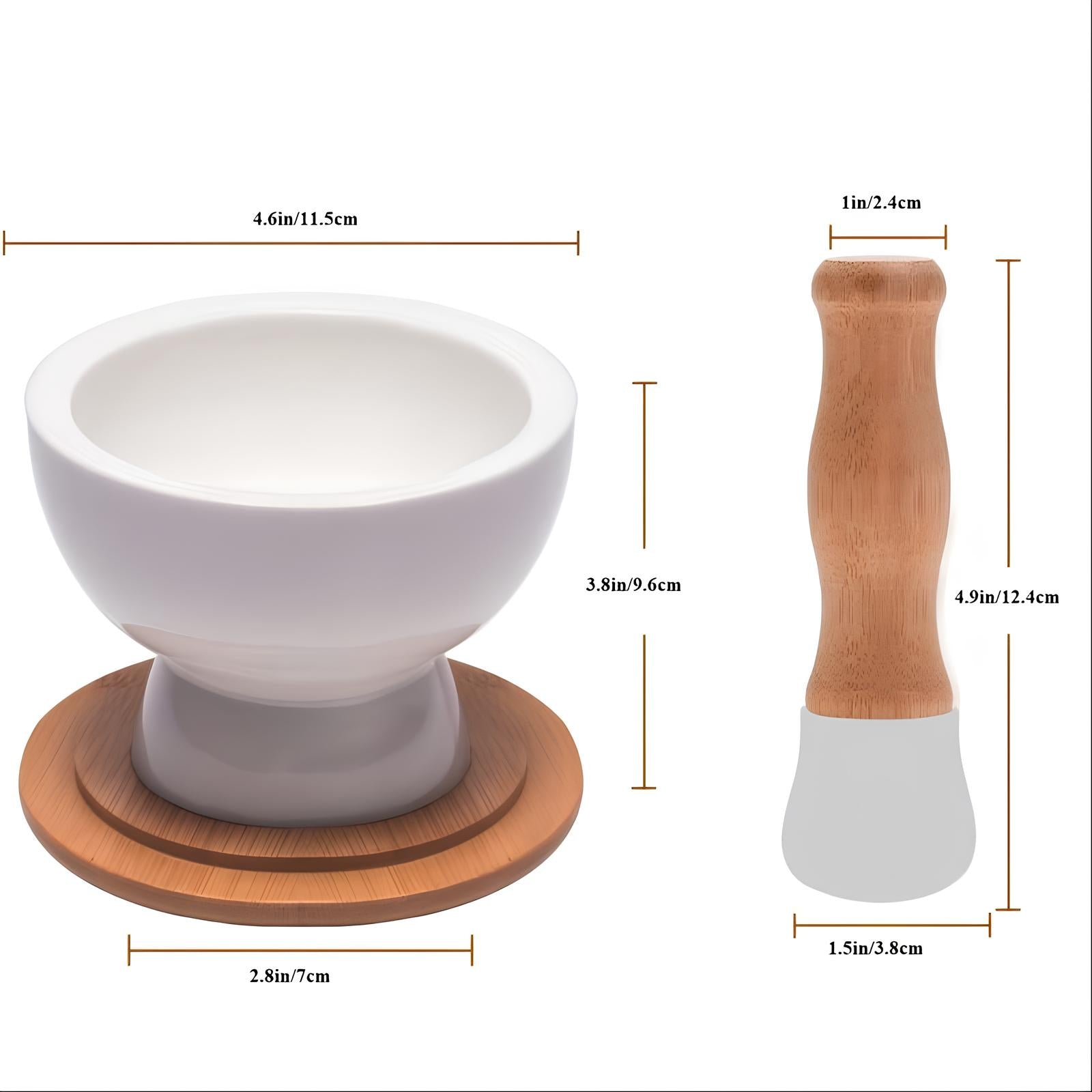 Mortier et pilon de cuisine en porcelaine - UstensilesCulinaires