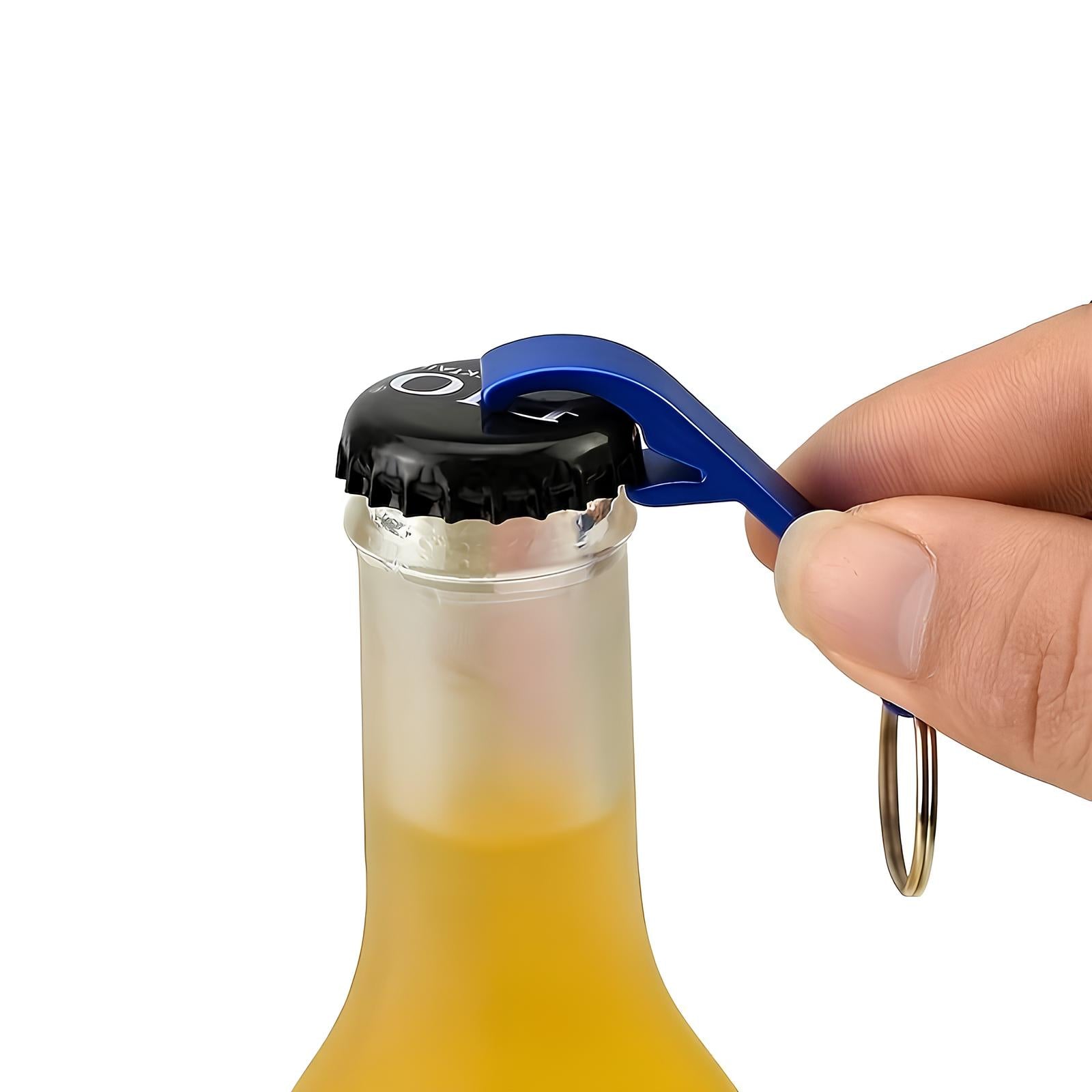 Décapsuleur coloré en métal avec porte-clés - UstensilesCulinaires
